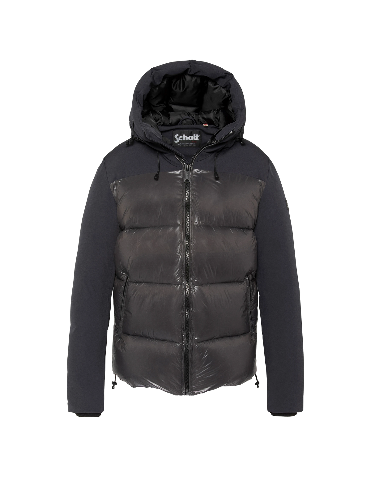 Blouson à capuche anthracite bi-matière