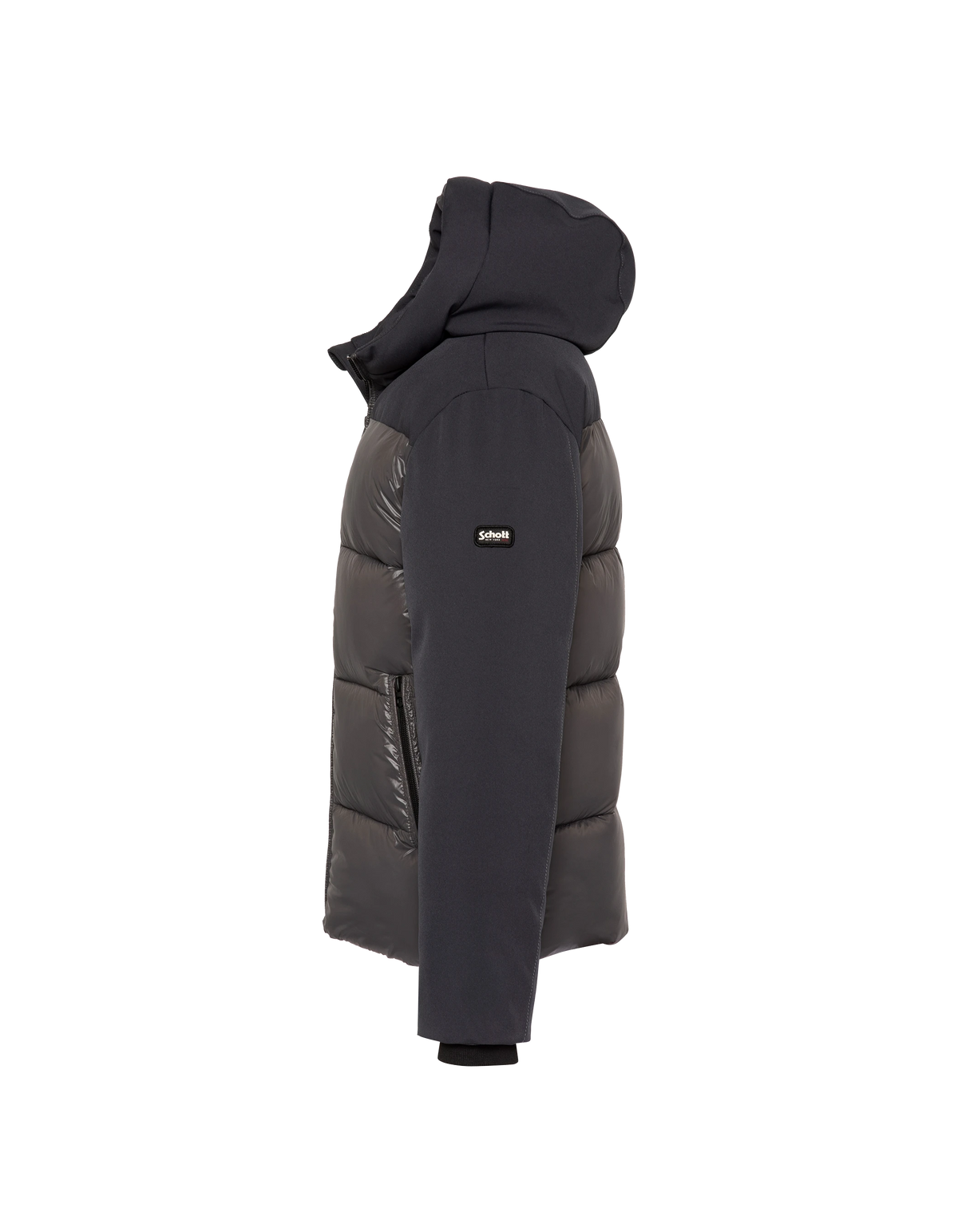 Blouson à capuche anthracite bi-matière enfant
