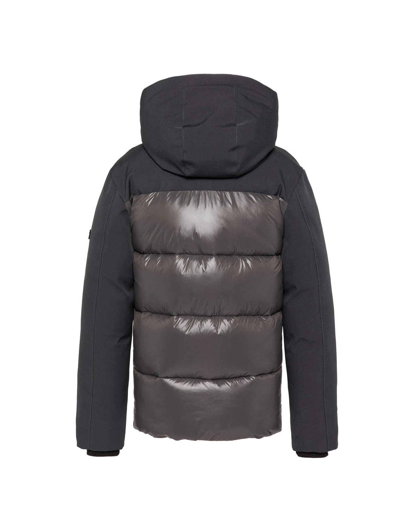 Blouson à capuche anthracite bi-matière enfant