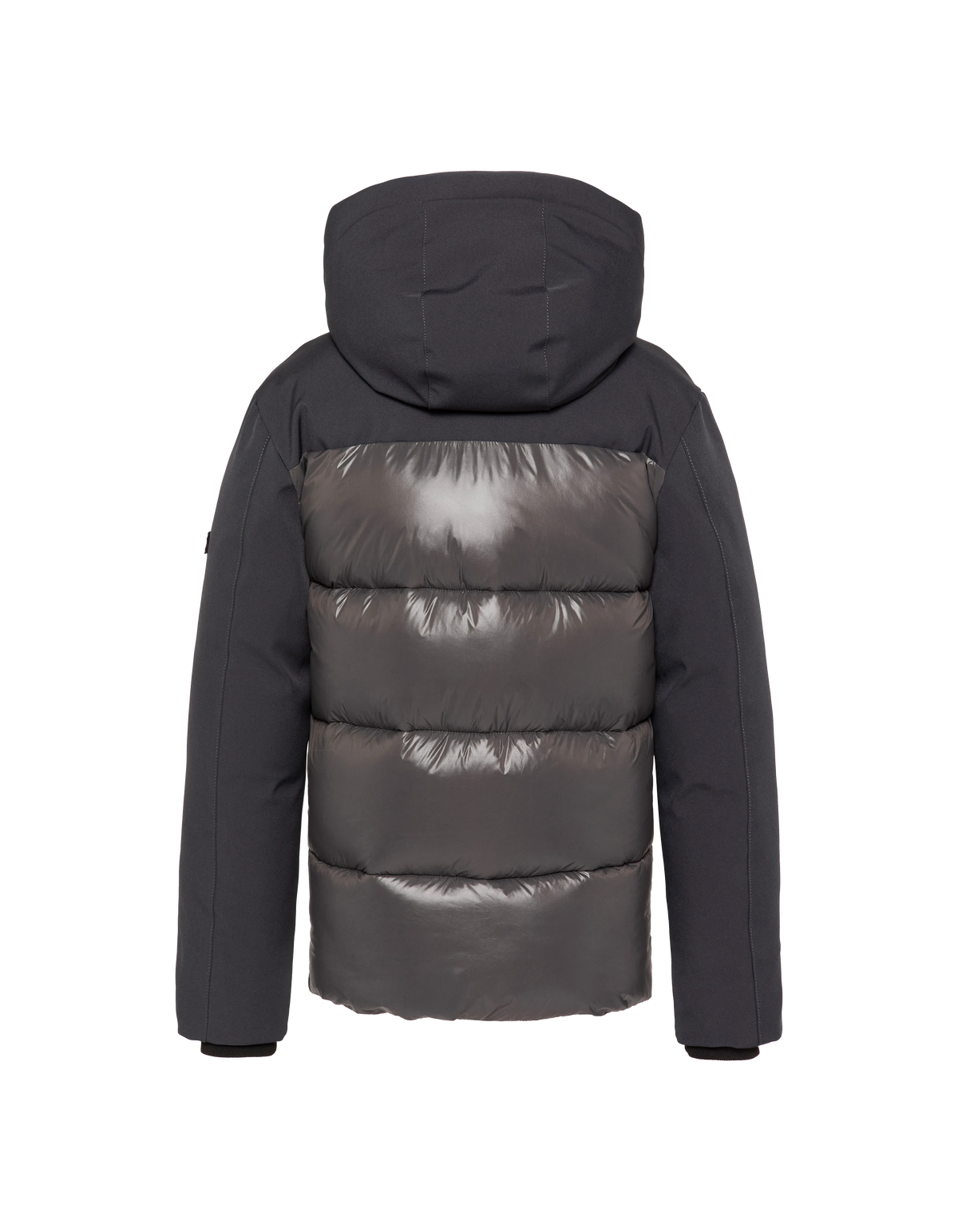Blouson à capuche anthracite bi-matière enfant-5