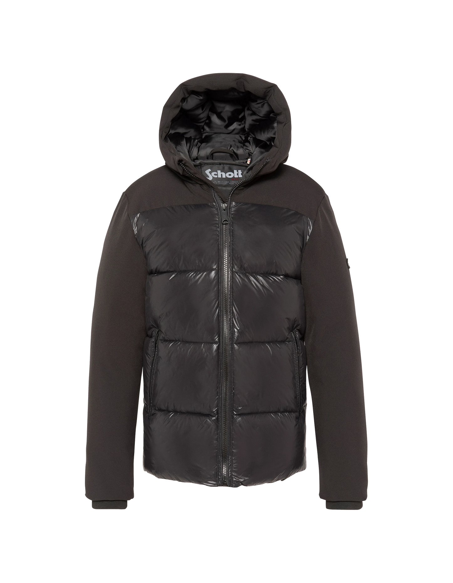 Blouson à capuche noir bi-matière enfant