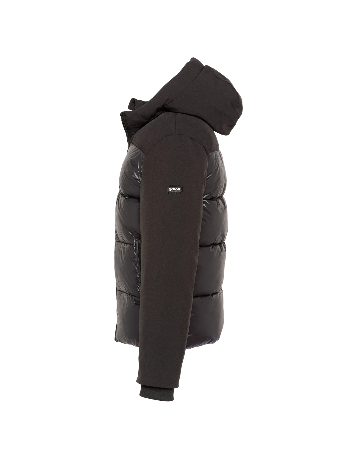 Blouson à capuche noir bi-matière enfant