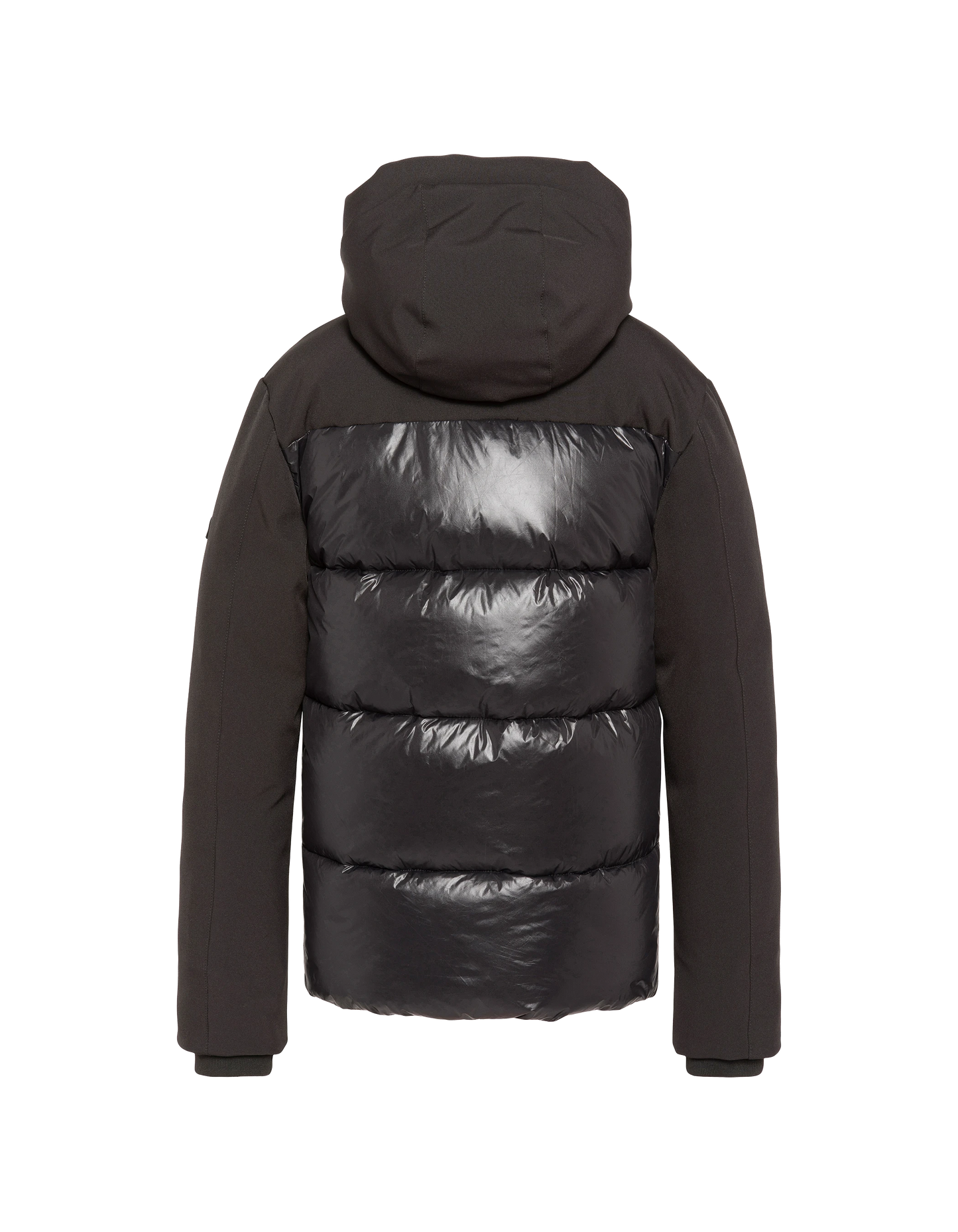 Blouson à capuche noir bi-matière enfant