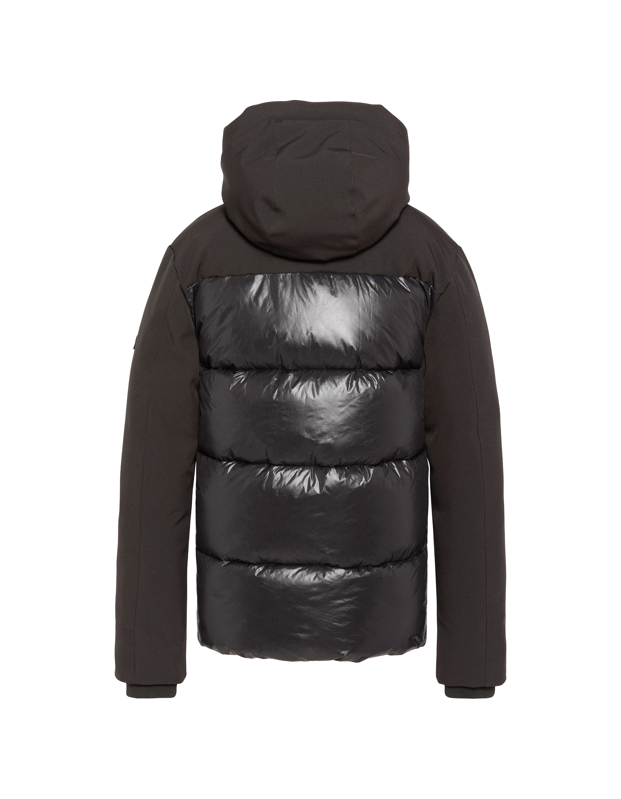 Blouson à capuche noir bi-matière enfant-2