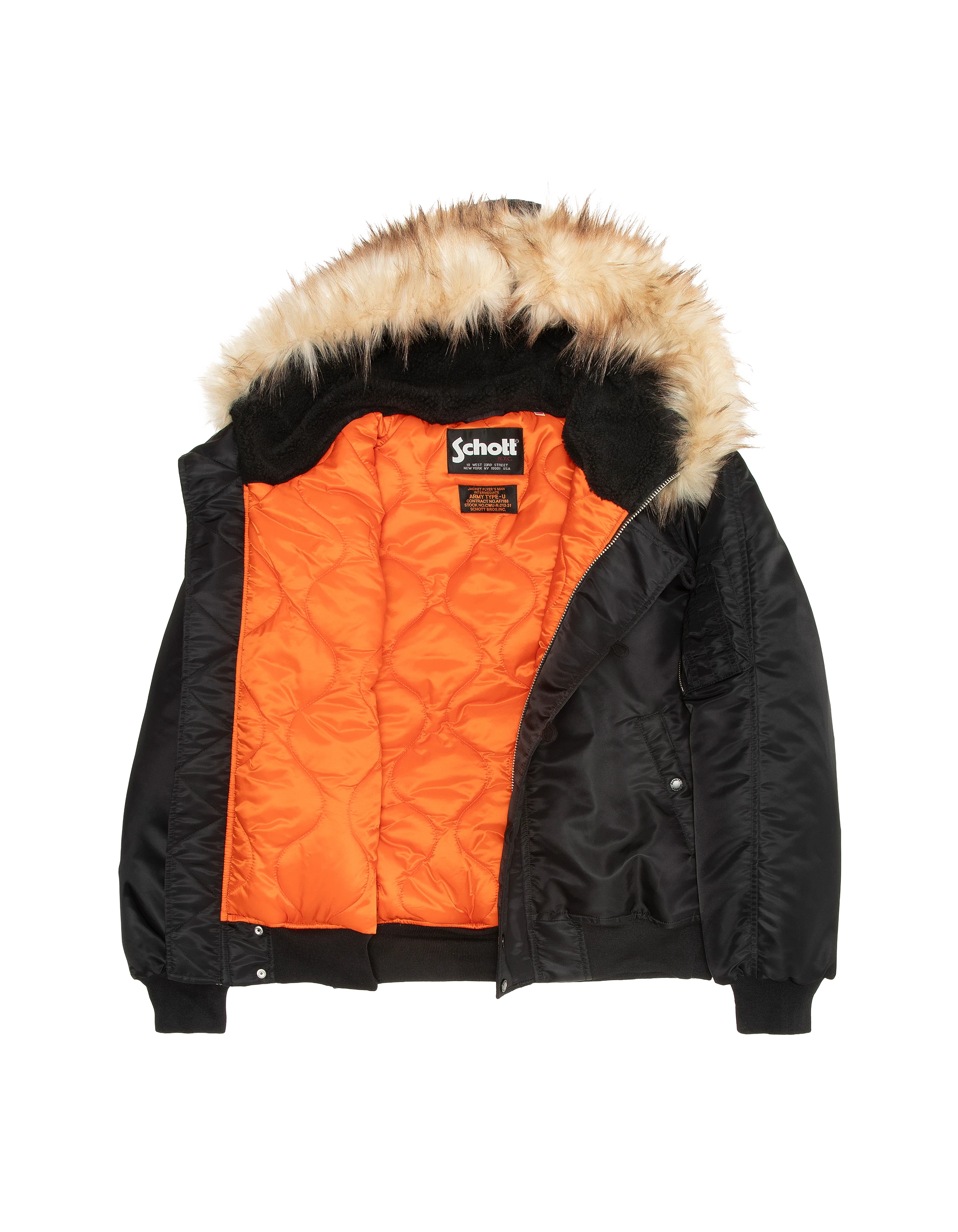 Chaqueta de snorkel N2B negra con capucha, corte oversize-11