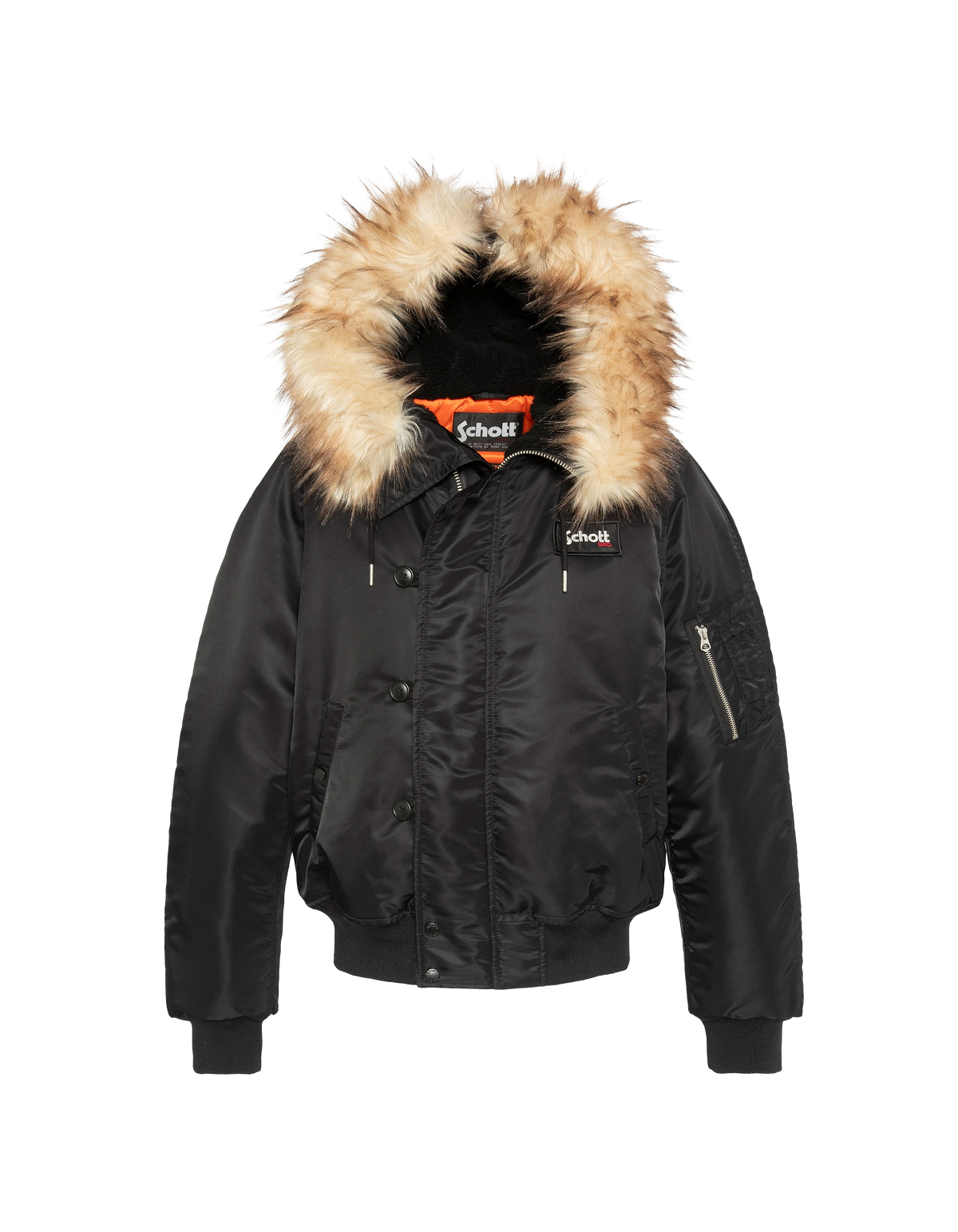 Chaqueta de snorkel N2B negra con capucha, corte oversize-1