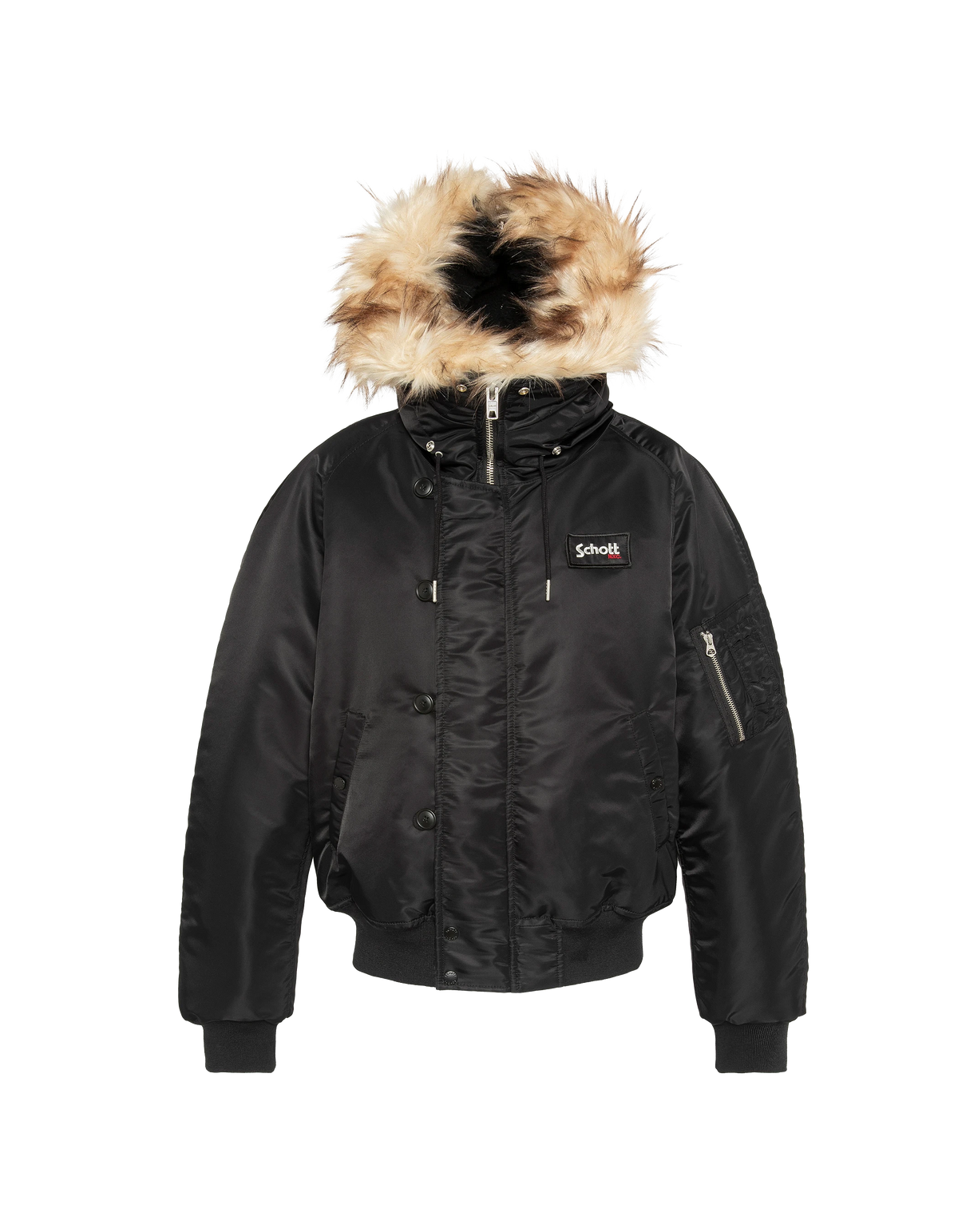 Chaqueta de snorkel N2B negra con capucha, corte oversize-3