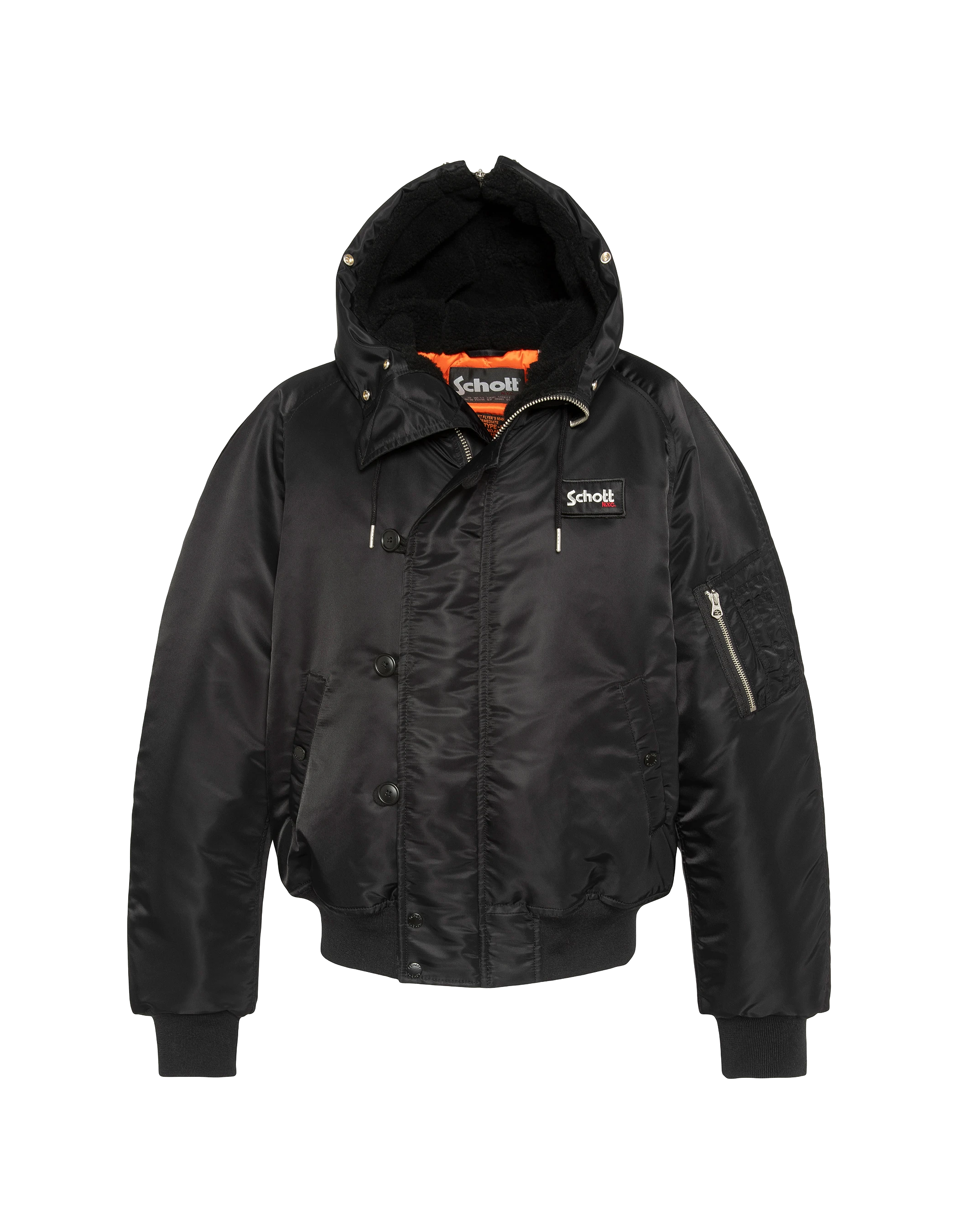 Chaqueta de snorkel N2B negra con capucha, corte oversize-5