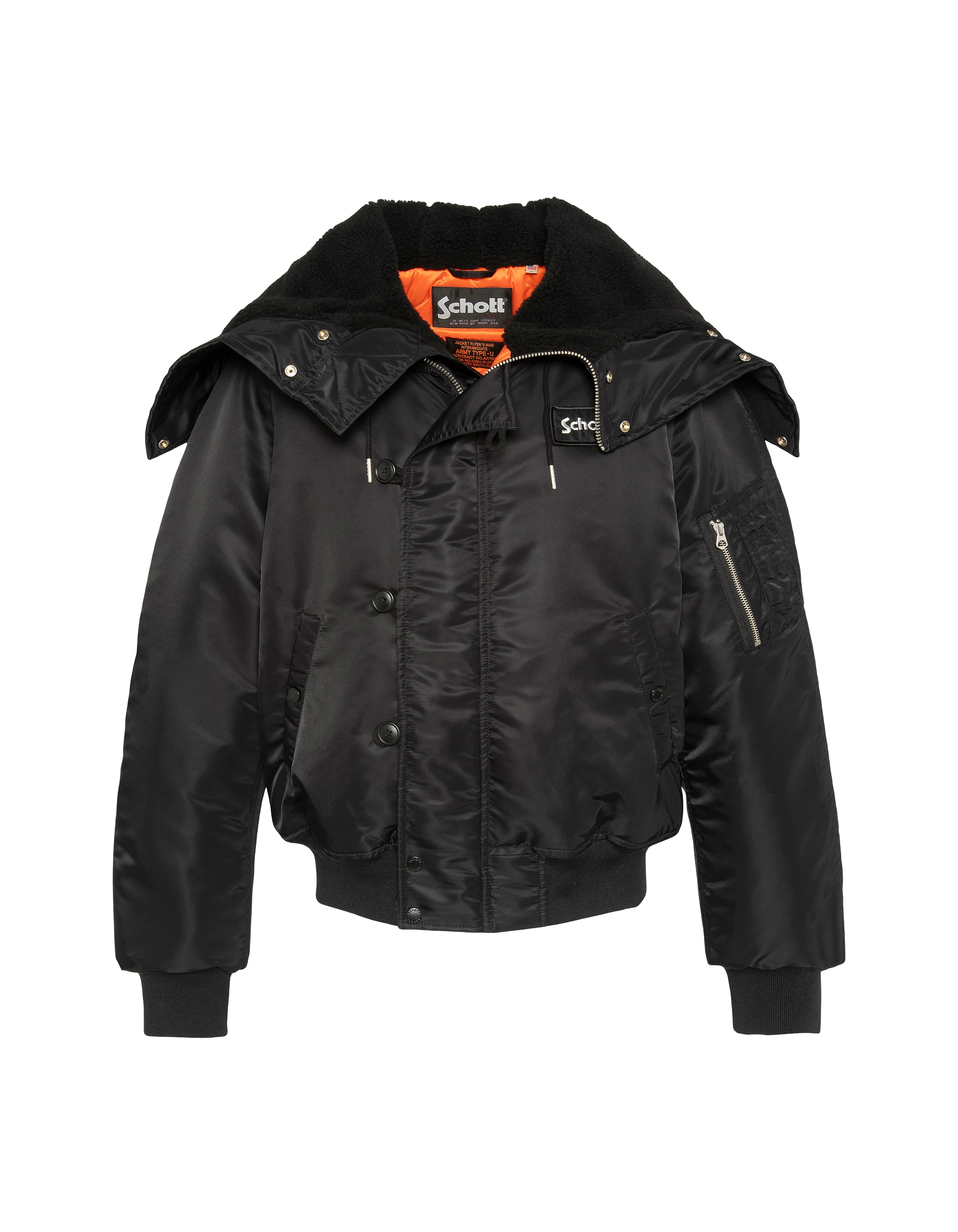 Chaqueta de snorkel N2B negra con capucha, corte oversize-6