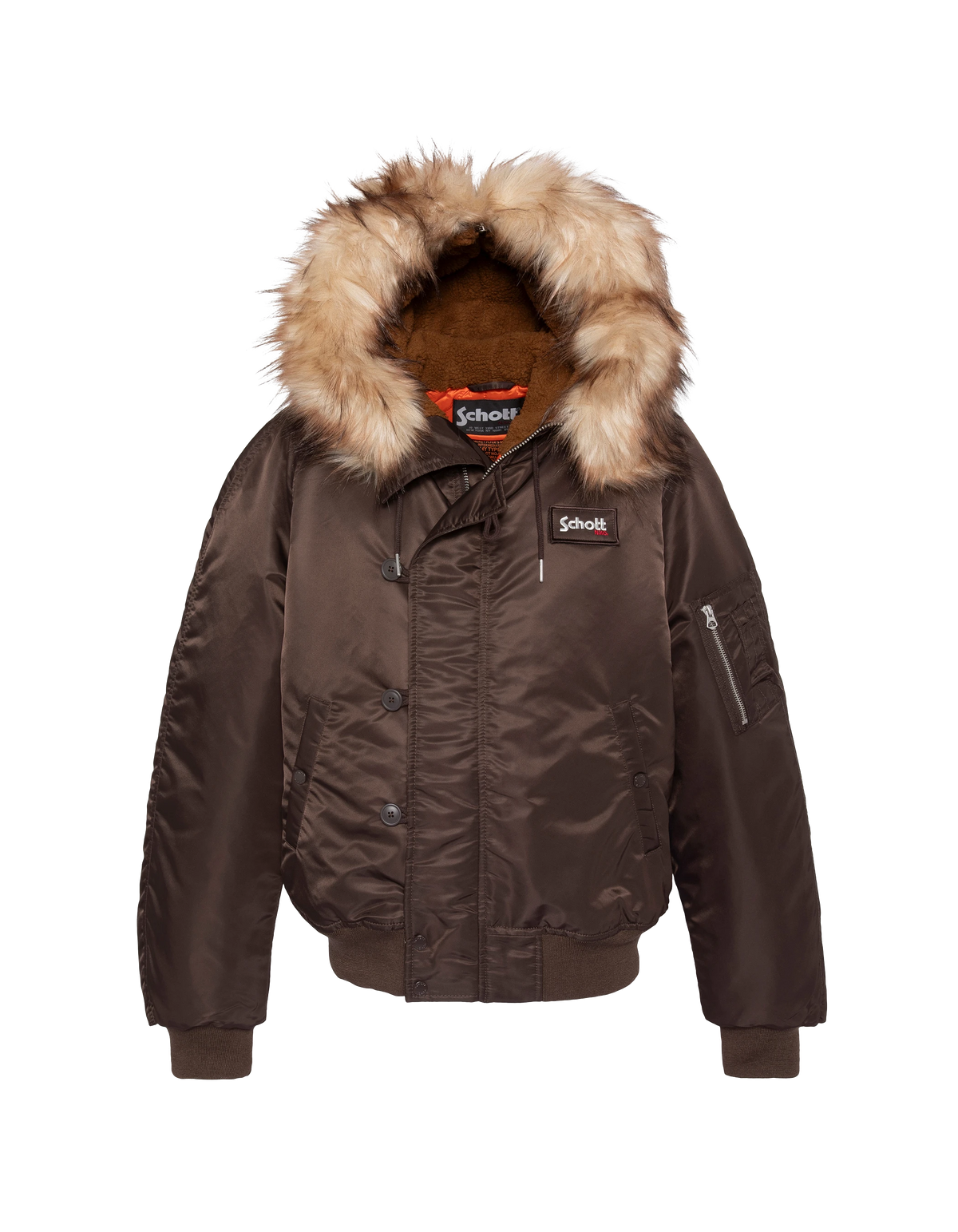 Chaqueta snorkel N2B marrón con capucha, corte oversize-2