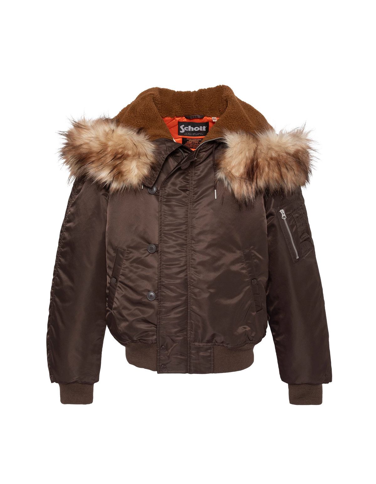 Chaqueta snorkel N2B marrón con capucha, corte oversize-9