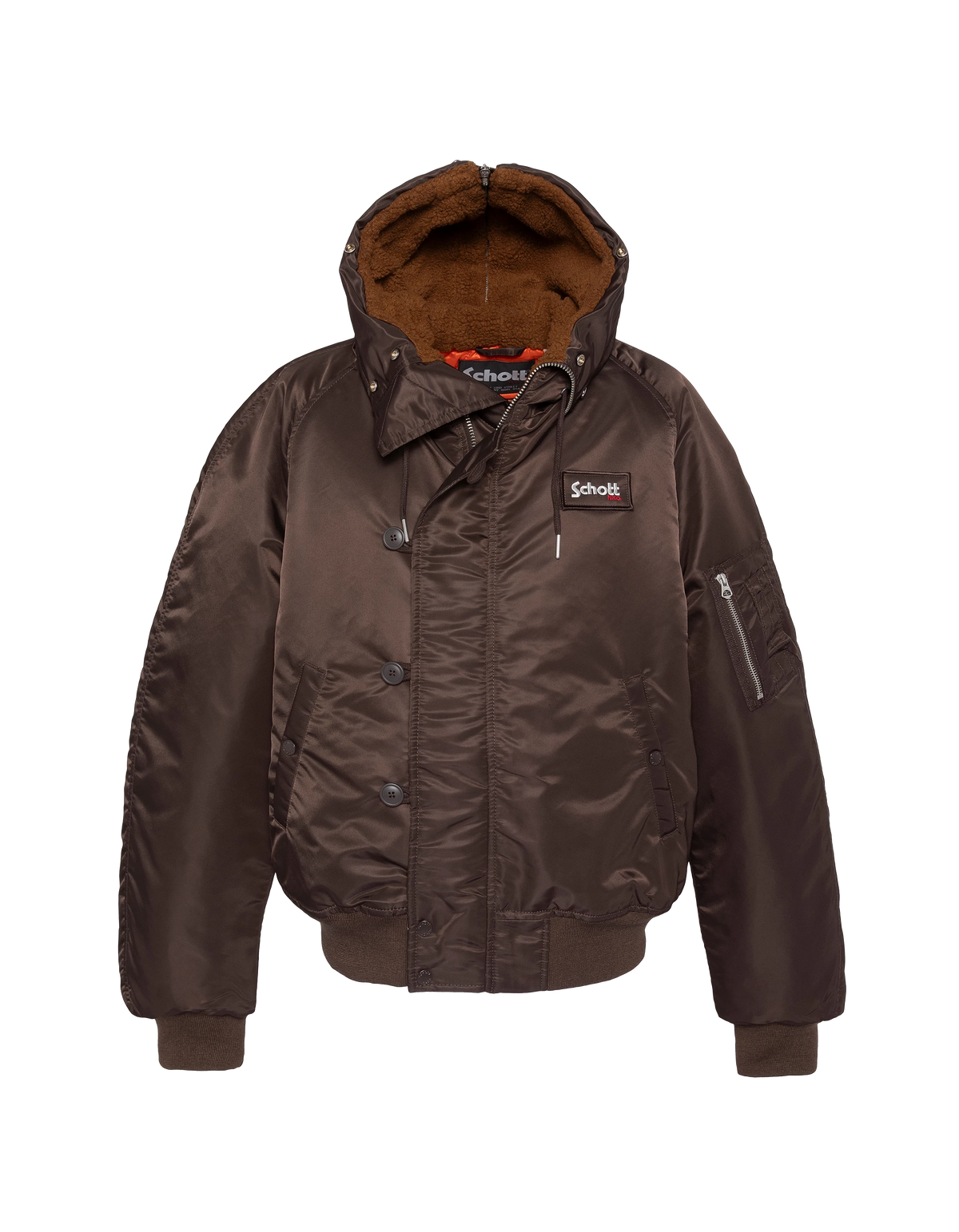 Chaqueta snorkel N2B marrón con capucha, corte oversize-10