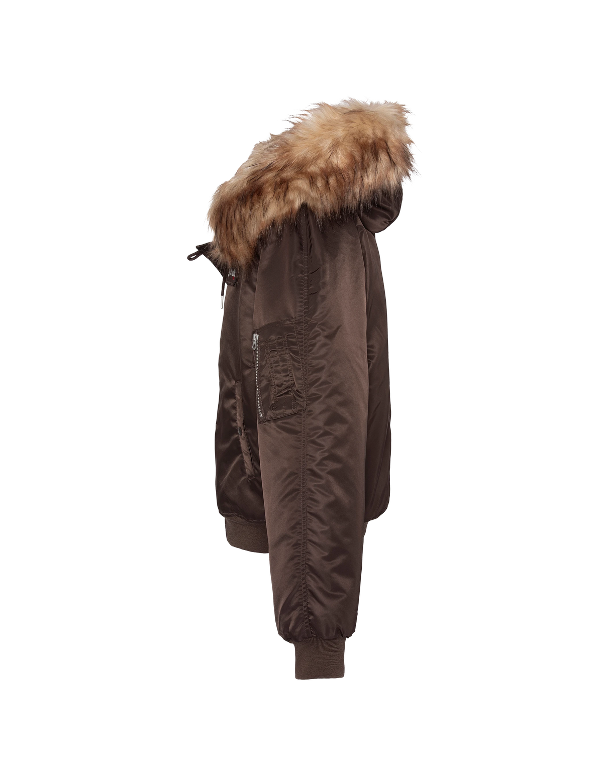 Chaqueta snorkel N2B marrón con capucha, corte oversize