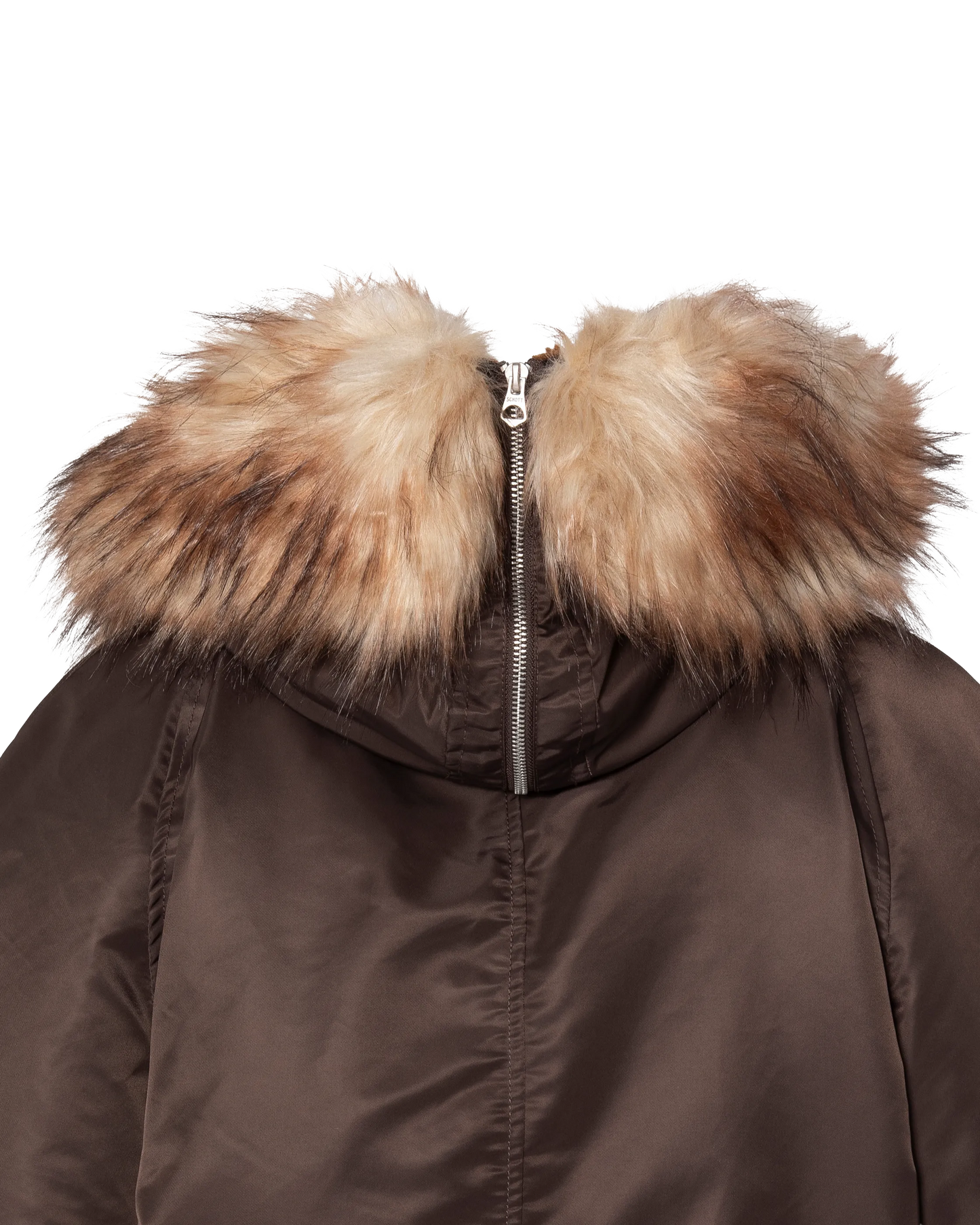 Chaqueta snorkel N2B marrón con capucha, corte oversize