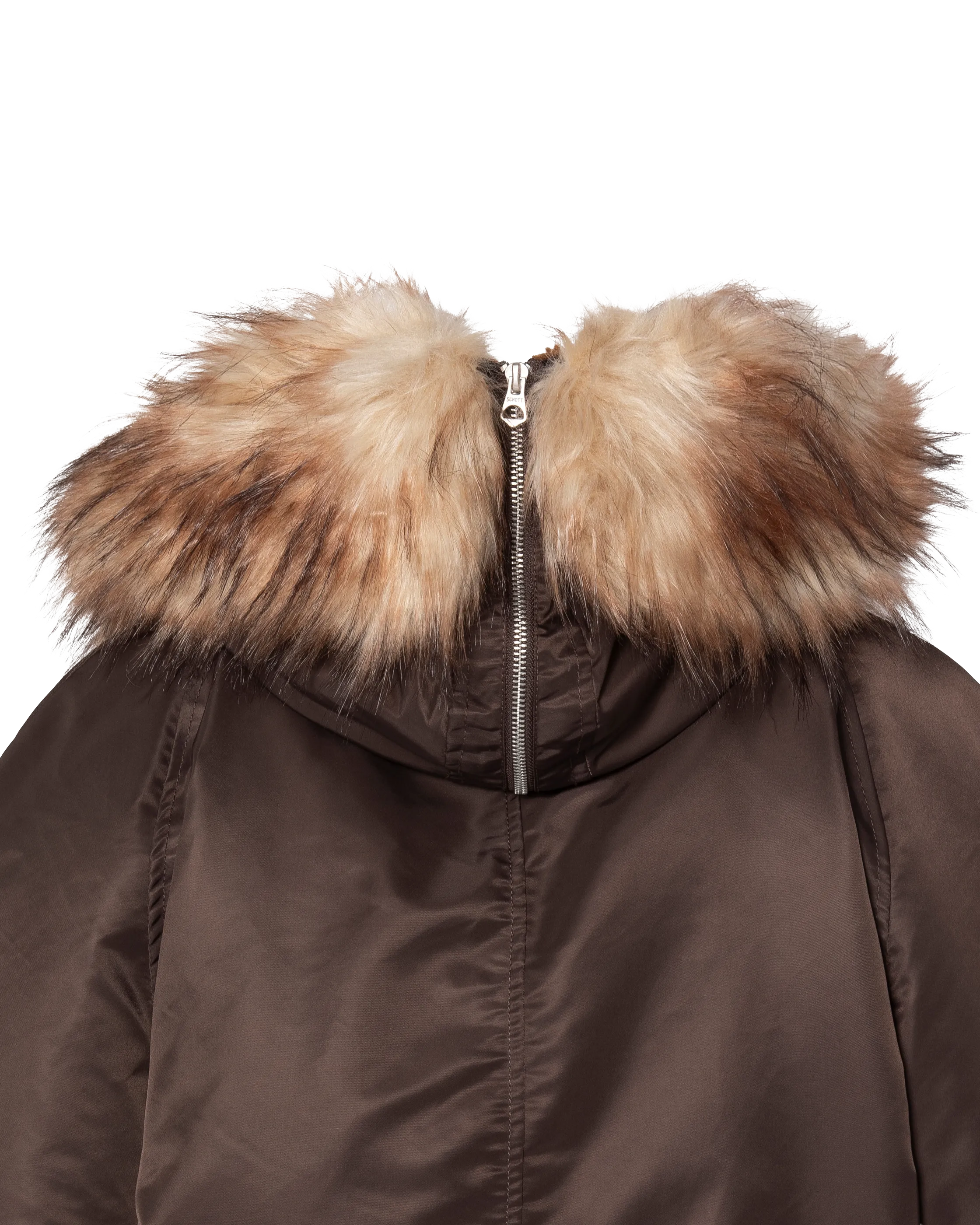 Chaqueta snorkel N2B marrón con capucha, corte oversize-13
