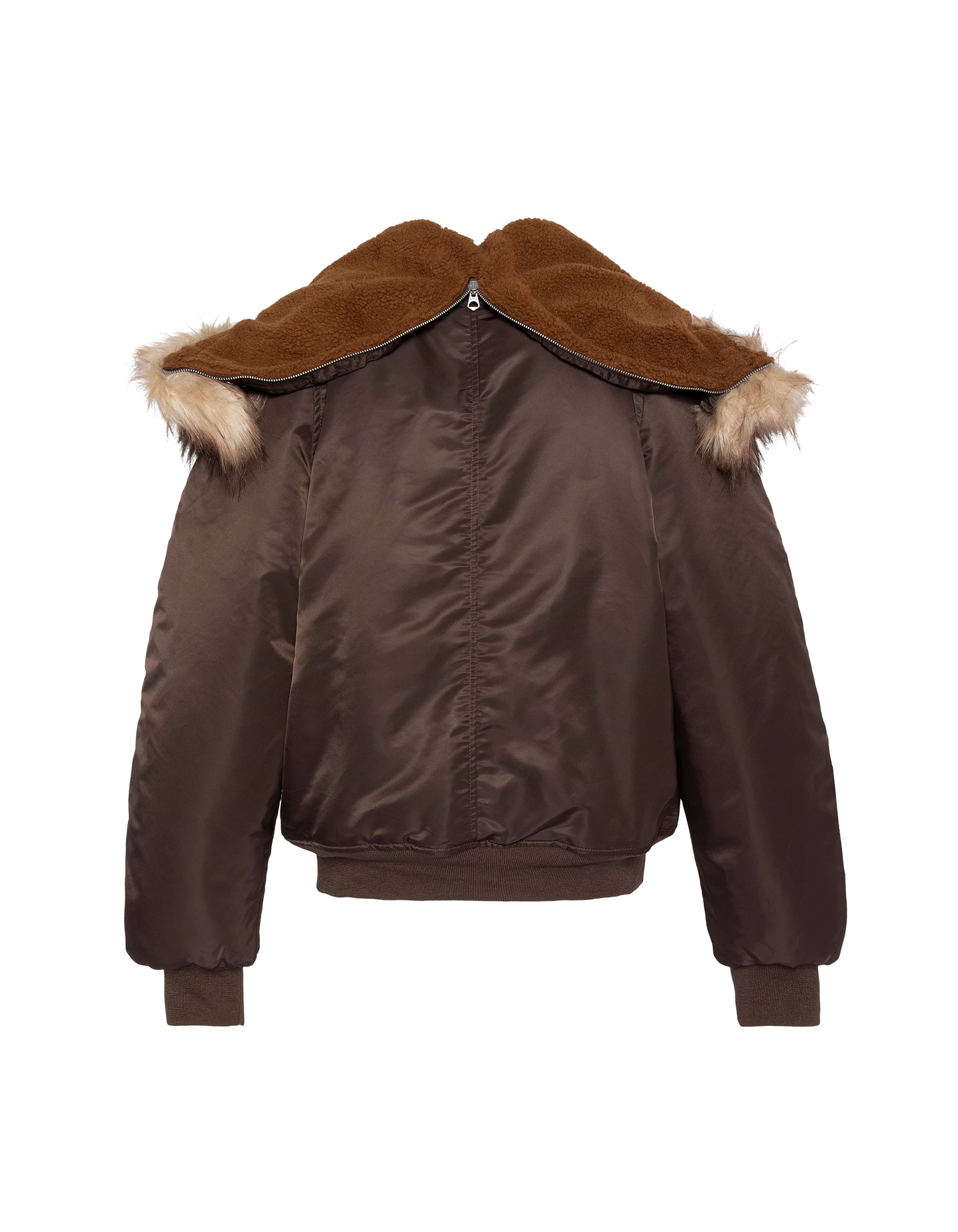 Chaqueta snorkel N2B marrón con capucha, corte oversize