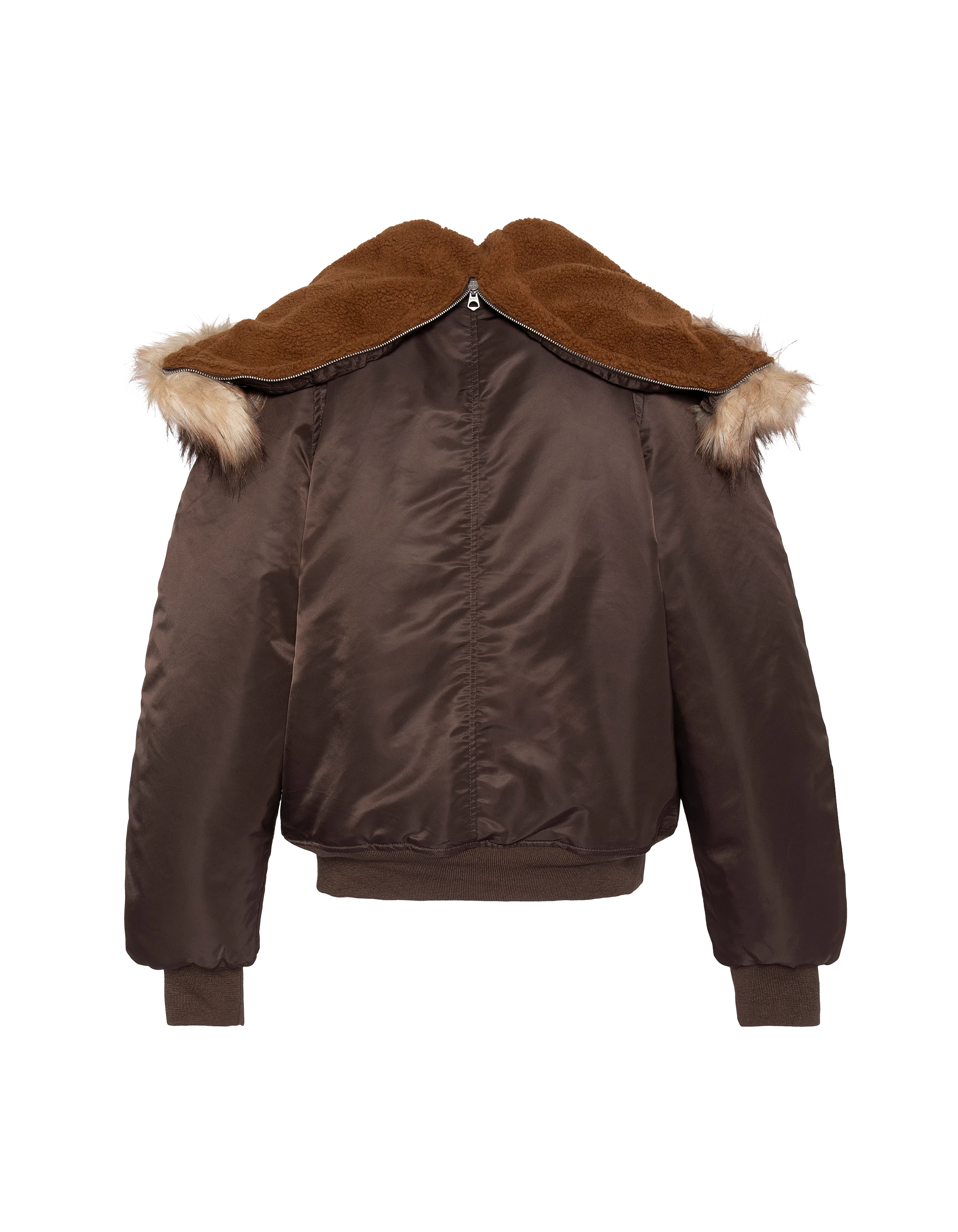 Chaqueta snorkel N2B marrón con capucha, corte oversize-14