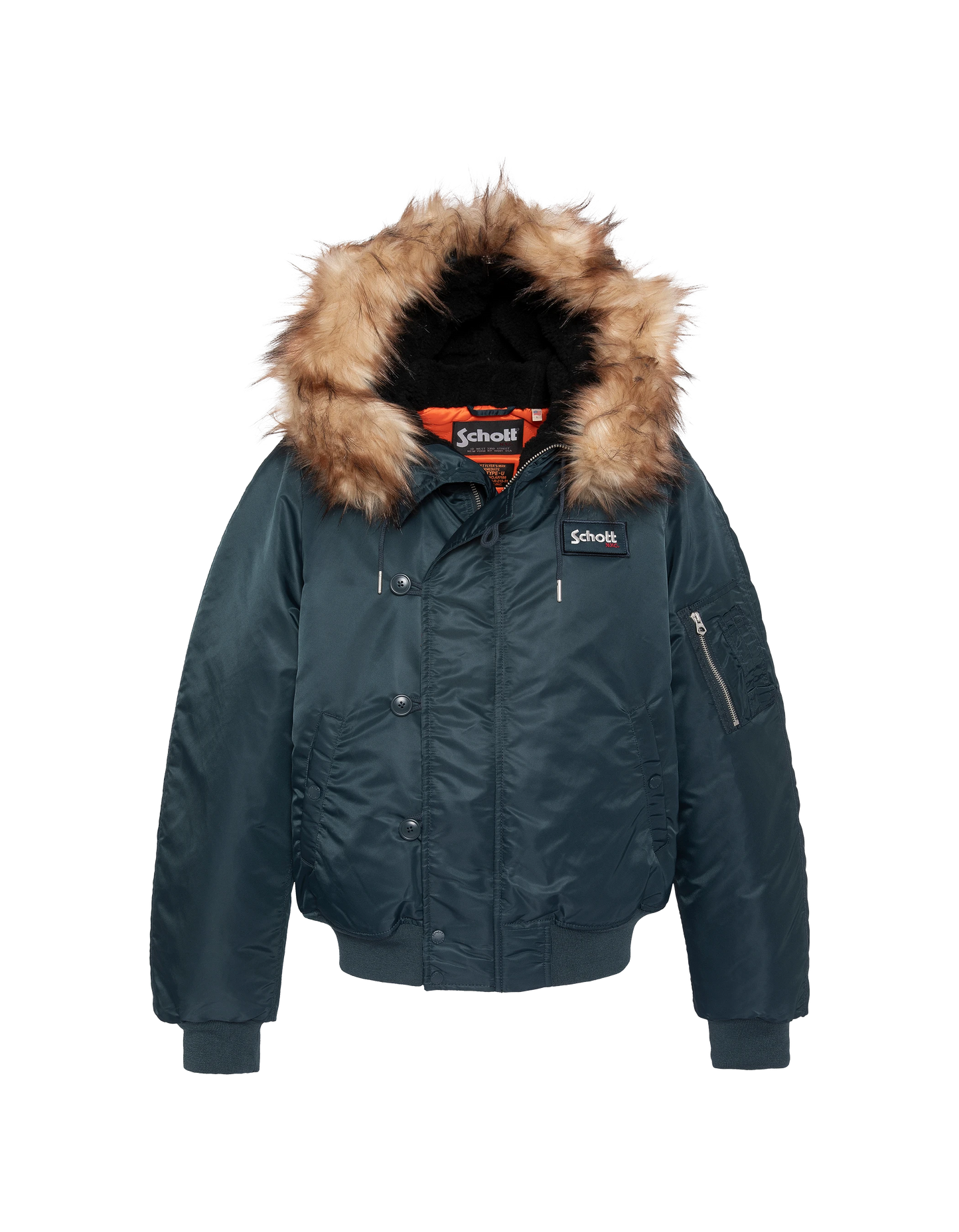 Chaqueta snorkel N2B azul marino con capucha, corte oversize