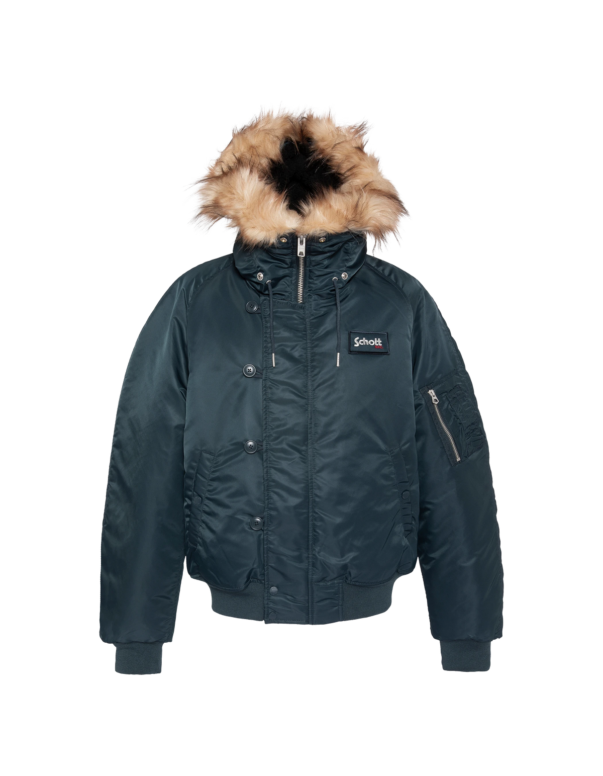 Chaqueta snorkel N2B azul marino con capucha, corte oversize-3