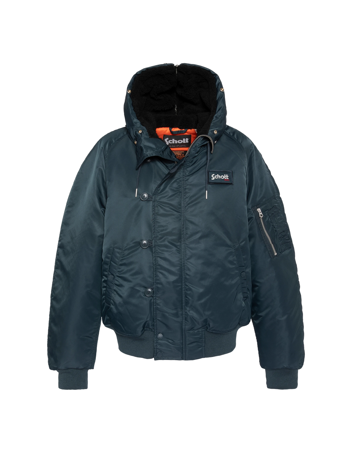 Chaqueta snorkel N2B azul marino con capucha, corte oversize-5