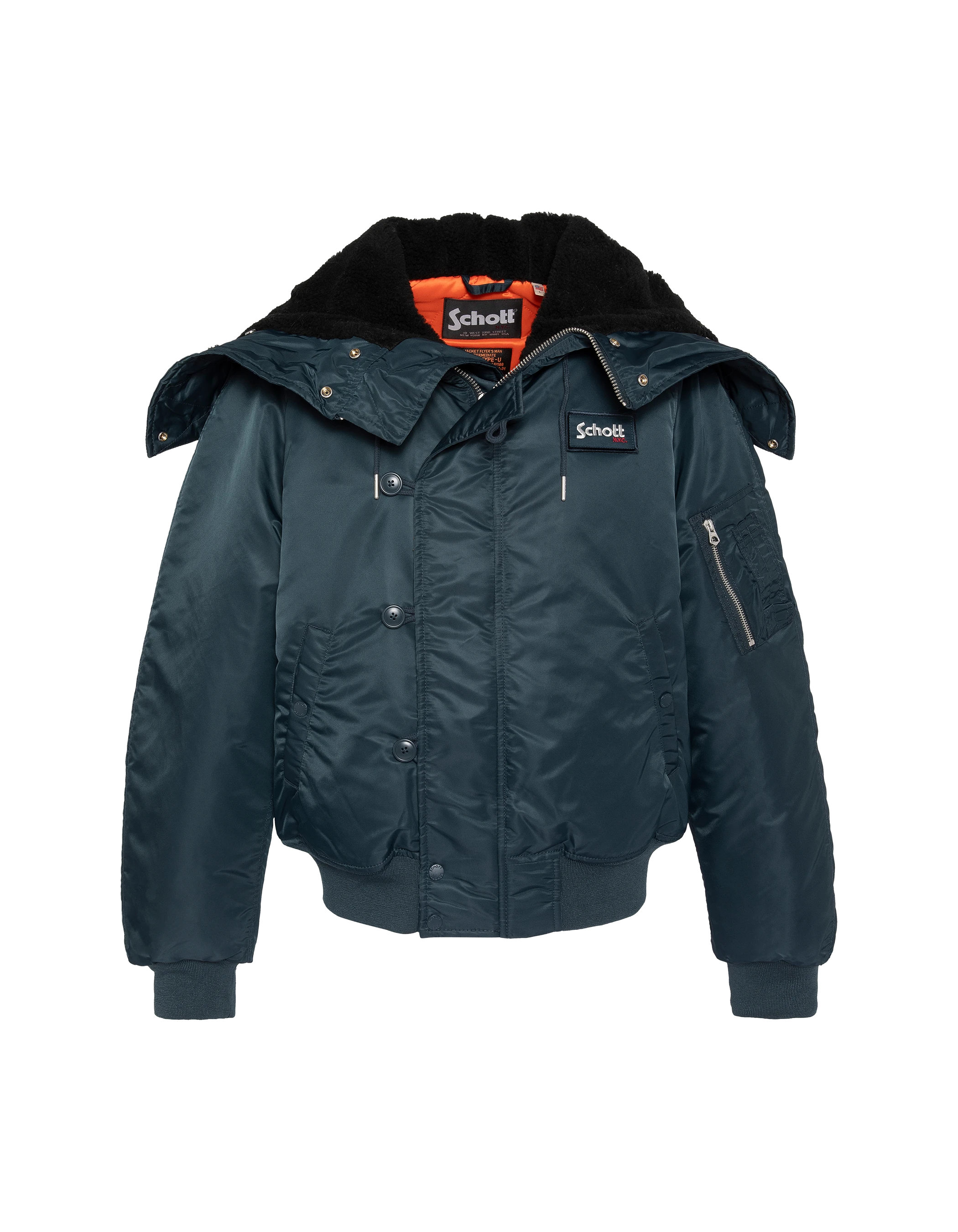 Chaqueta snorkel N2B azul marino con capucha, corte oversize-6