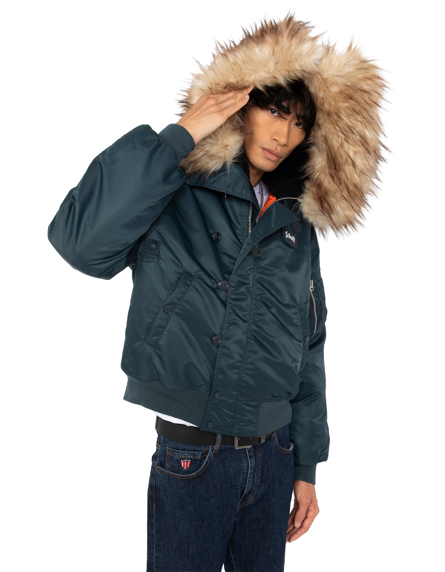 Schnorchel N2B Navy Blue Jacke mit Kapuze, übergroße Tasse