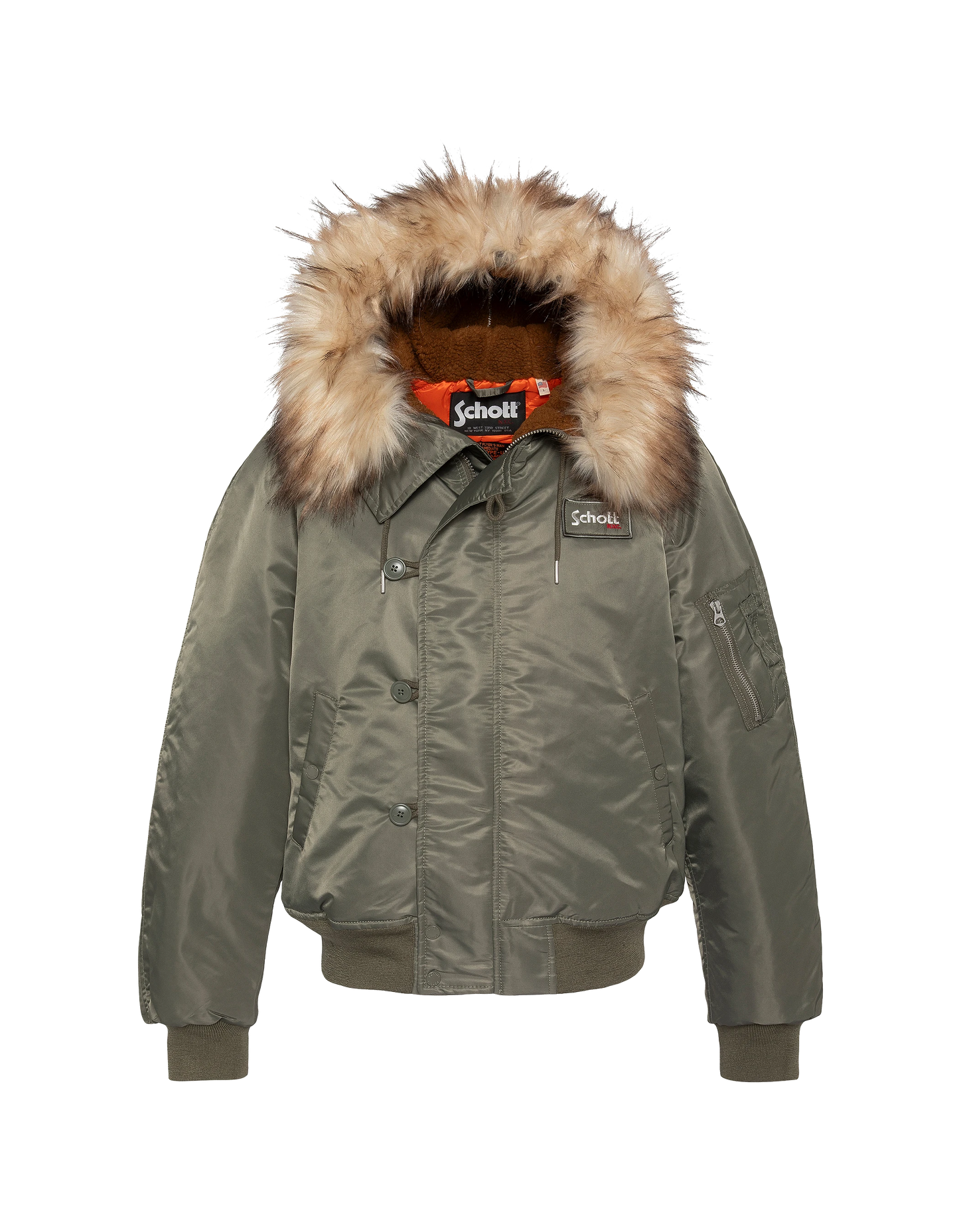 Schnorchel N2B Salbei Khaki -Jacke mit Kapuze, übergroßer Tasse