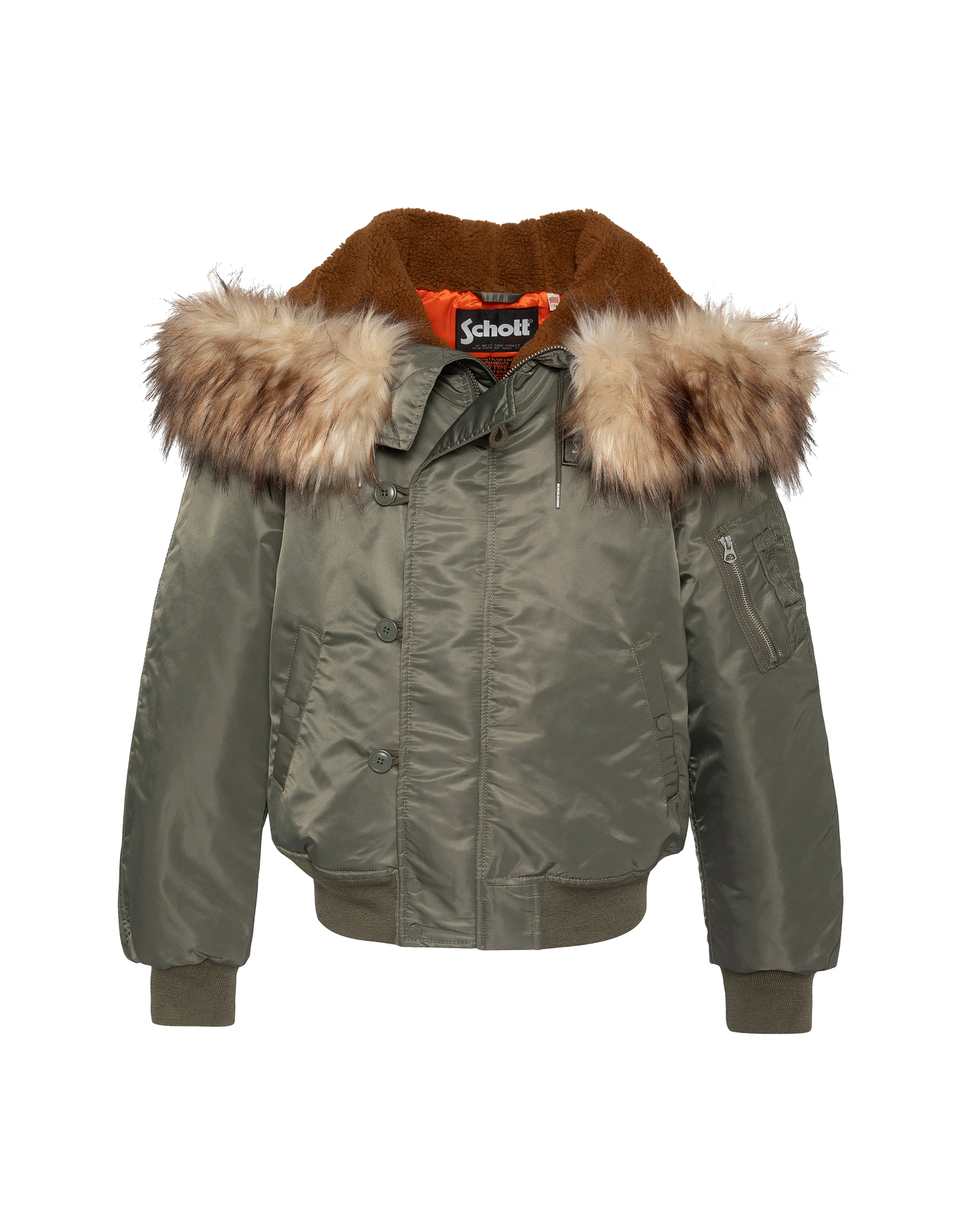 Schnorchel N2B Salbei Khaki -Jacke mit Kapuze, übergroßer Tasse