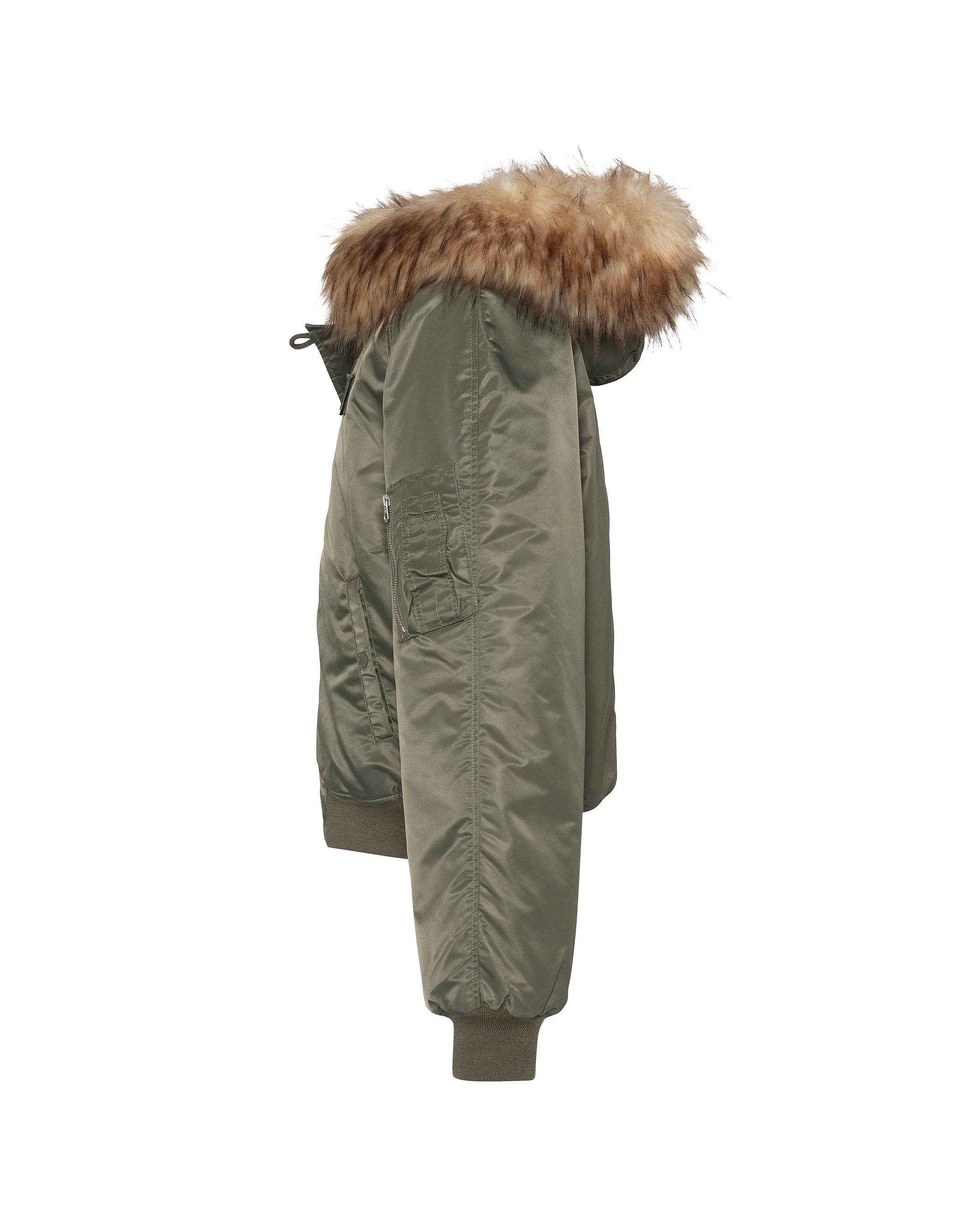Chaqueta de snorkel N2B caqui salvia con capucha, corte oversize-7