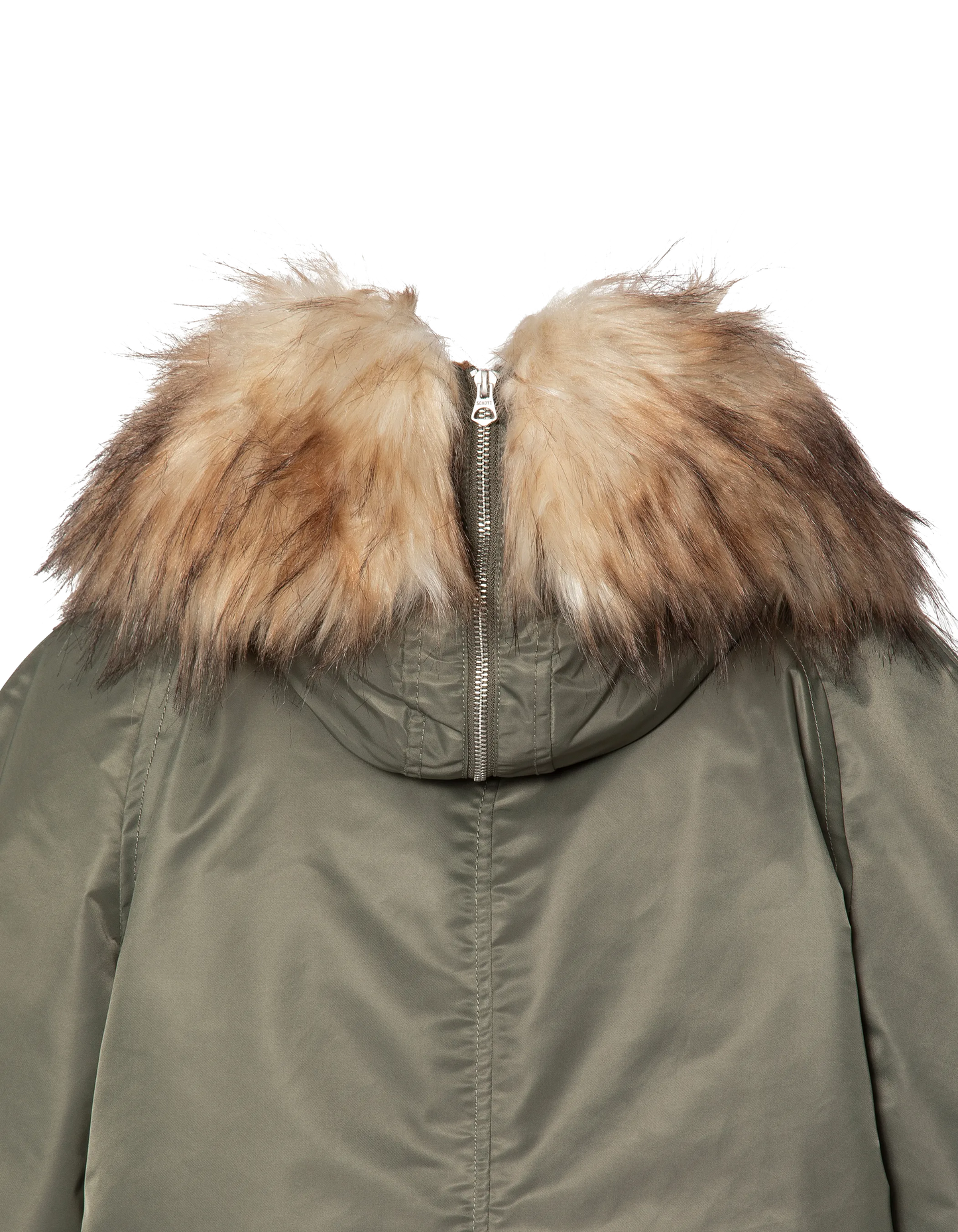 Schnorchel N2B Salbei Khaki -Jacke mit Kapuze, übergroßer Tasse