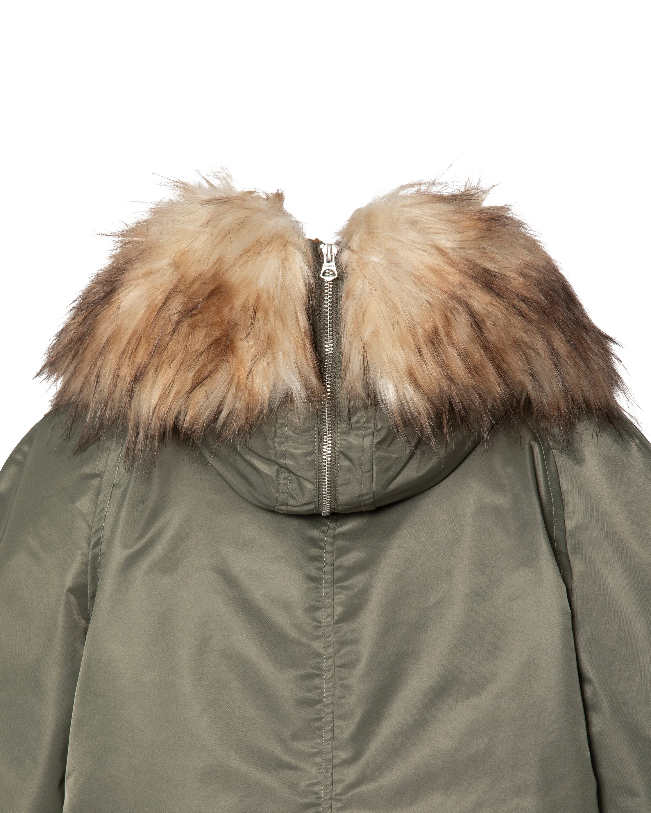 Chaqueta de snorkel N2B caqui salvia con capucha, corte oversize-8
