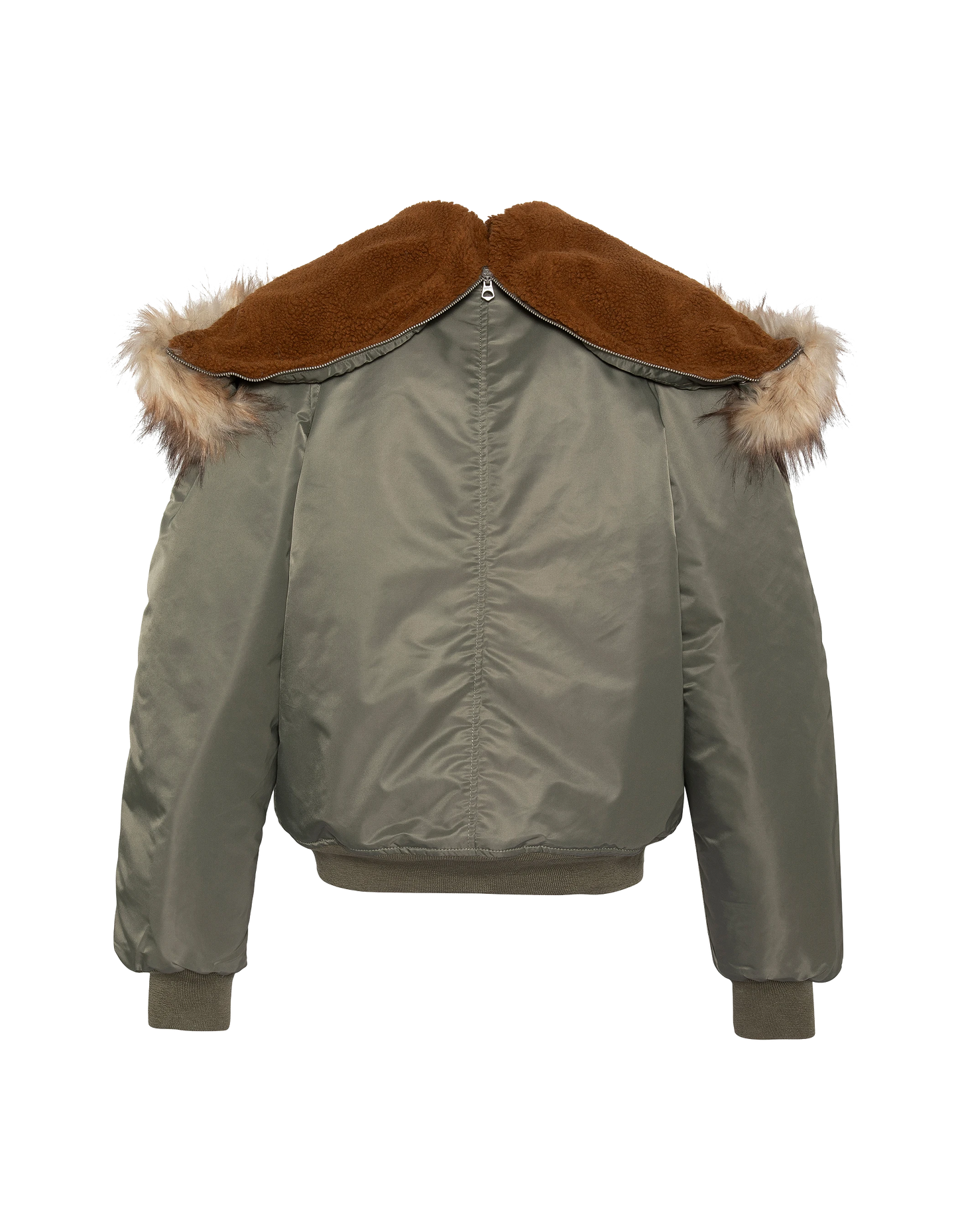 Schnorchel N2B Salbei Khaki -Jacke mit Kapuze, übergroßer Tasse