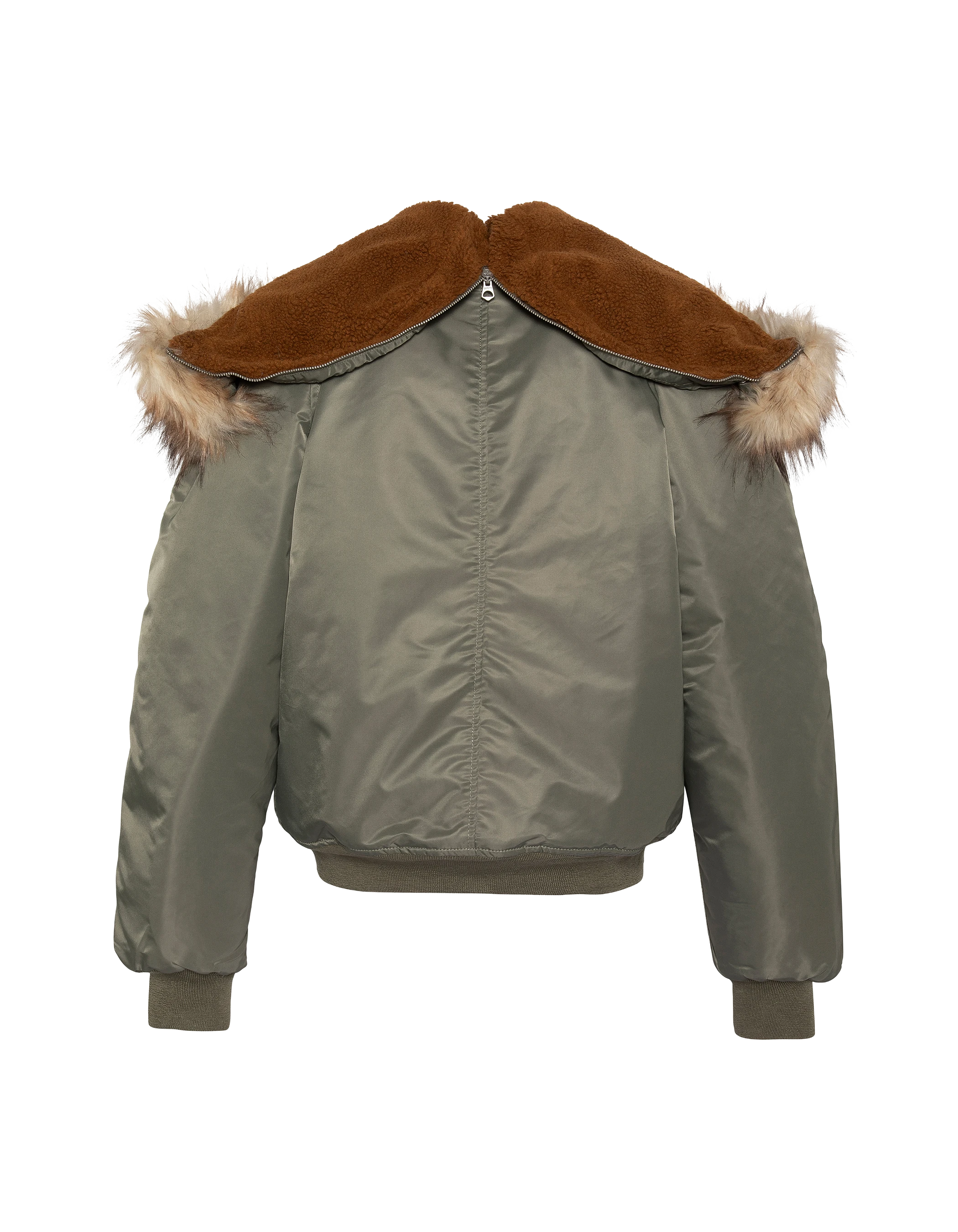 Chaqueta de snorkel N2B caqui salvia con capucha, corte oversize-9