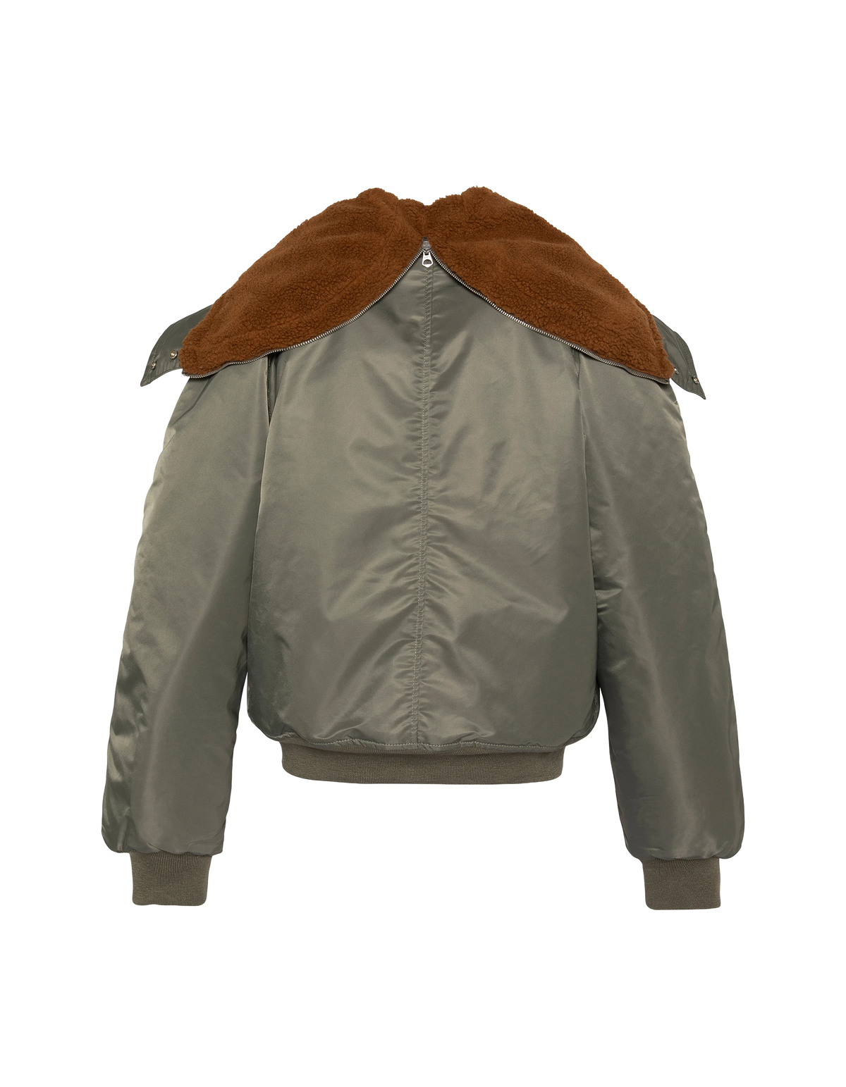 Chaqueta de snorkel N2B caqui salvia con capucha, corte oversize