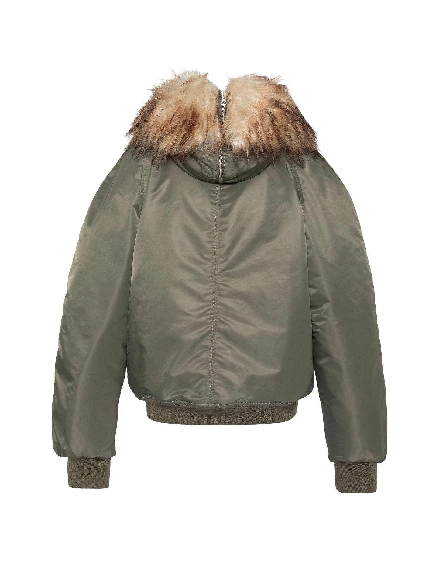 Chaqueta de snorkel N2B caqui salvia con capucha, corte oversize