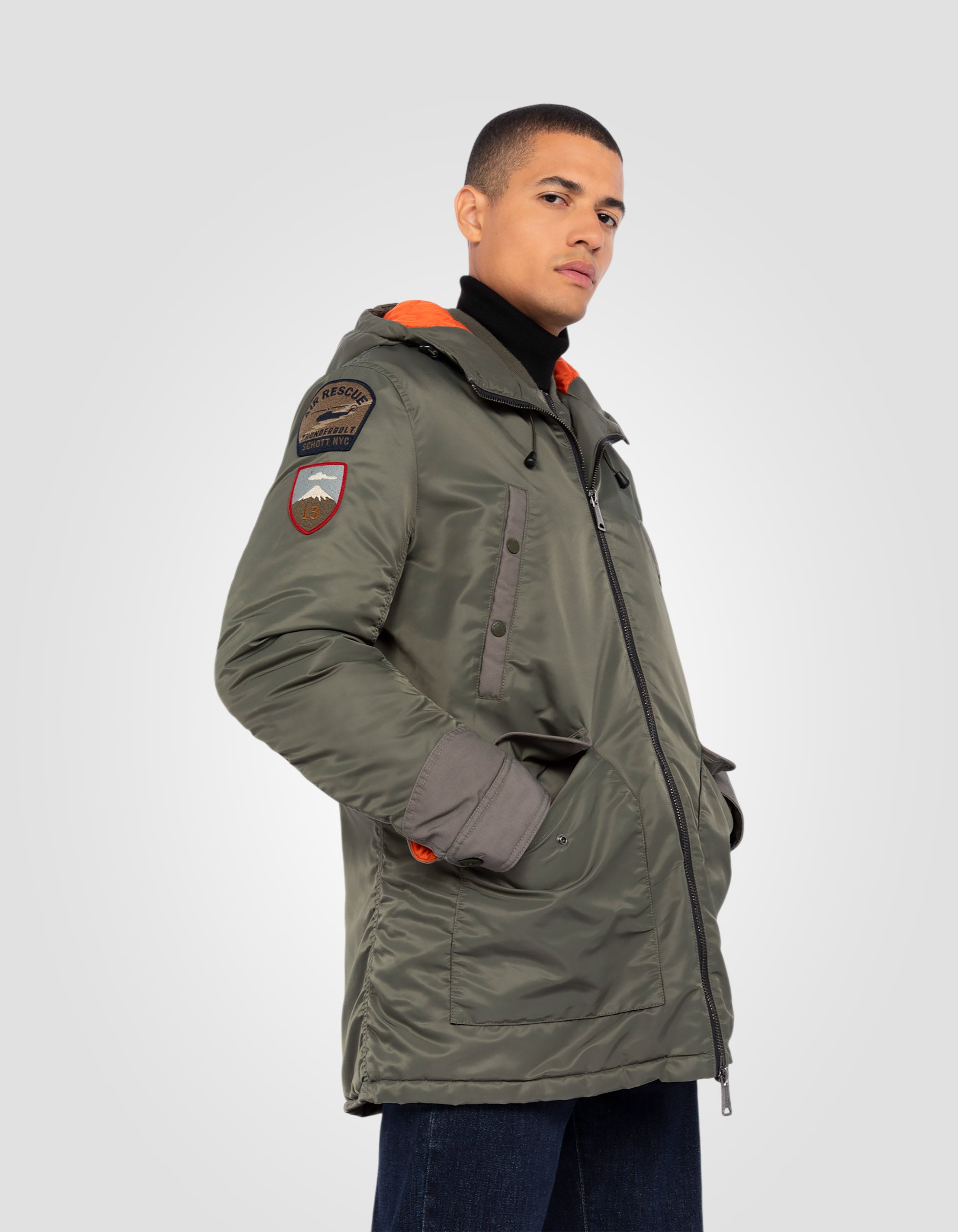 Sage khaki parka type n -3b - n3bvintrs | Schott NYC®
