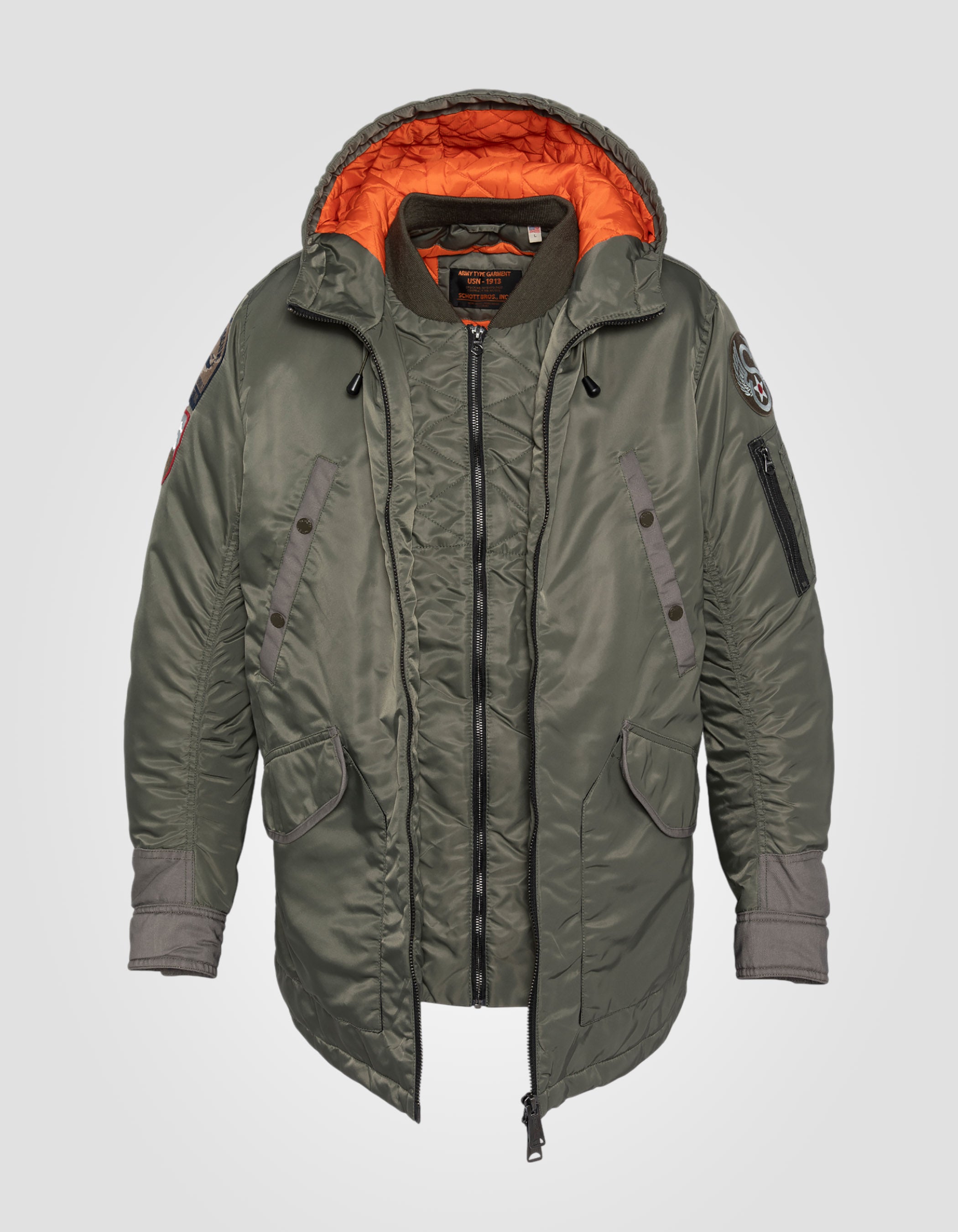 Sage khaki parka type n -3b - n3bvintrs | Schott NYC®
