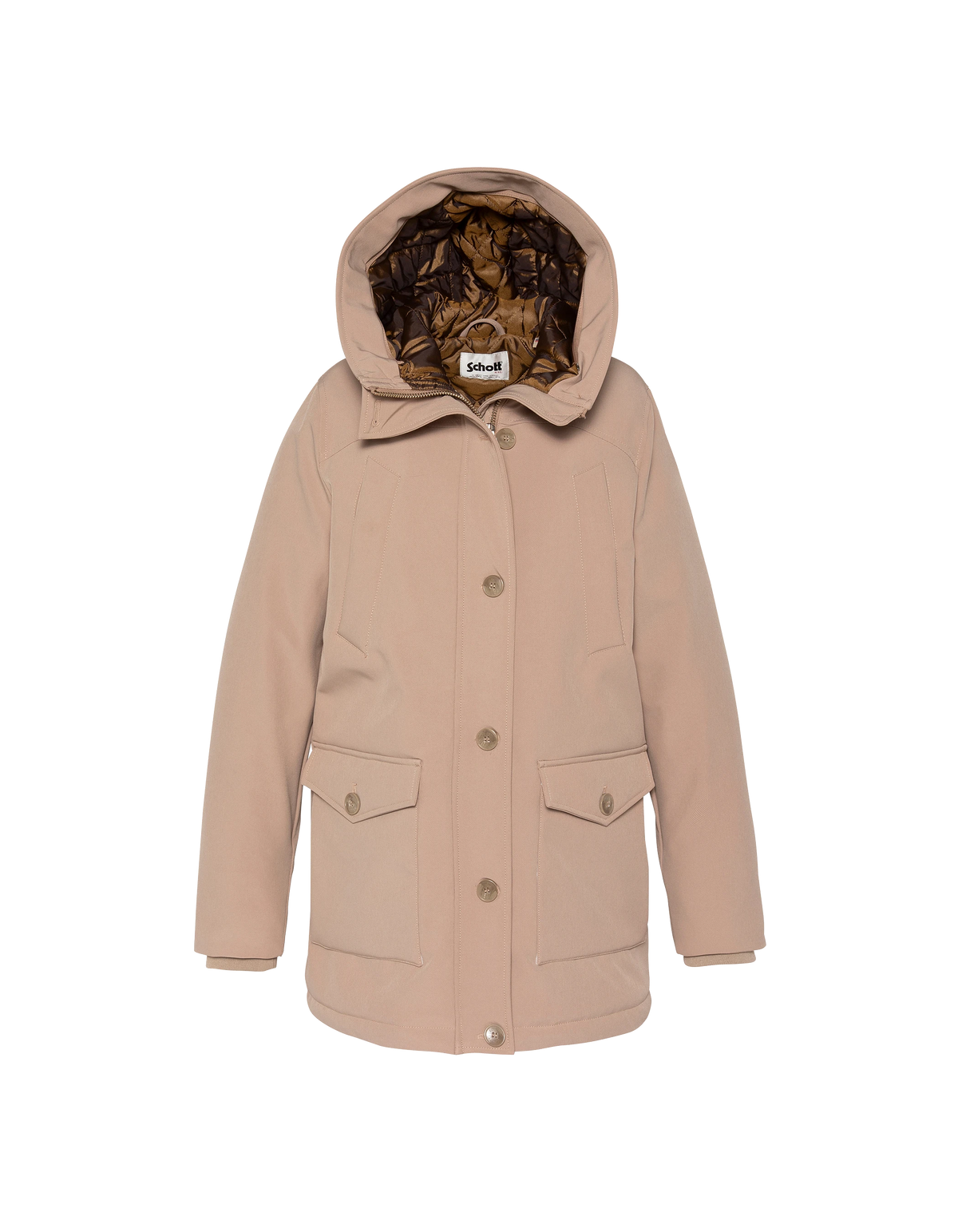 Parka beige repelente al agua con capucha-3