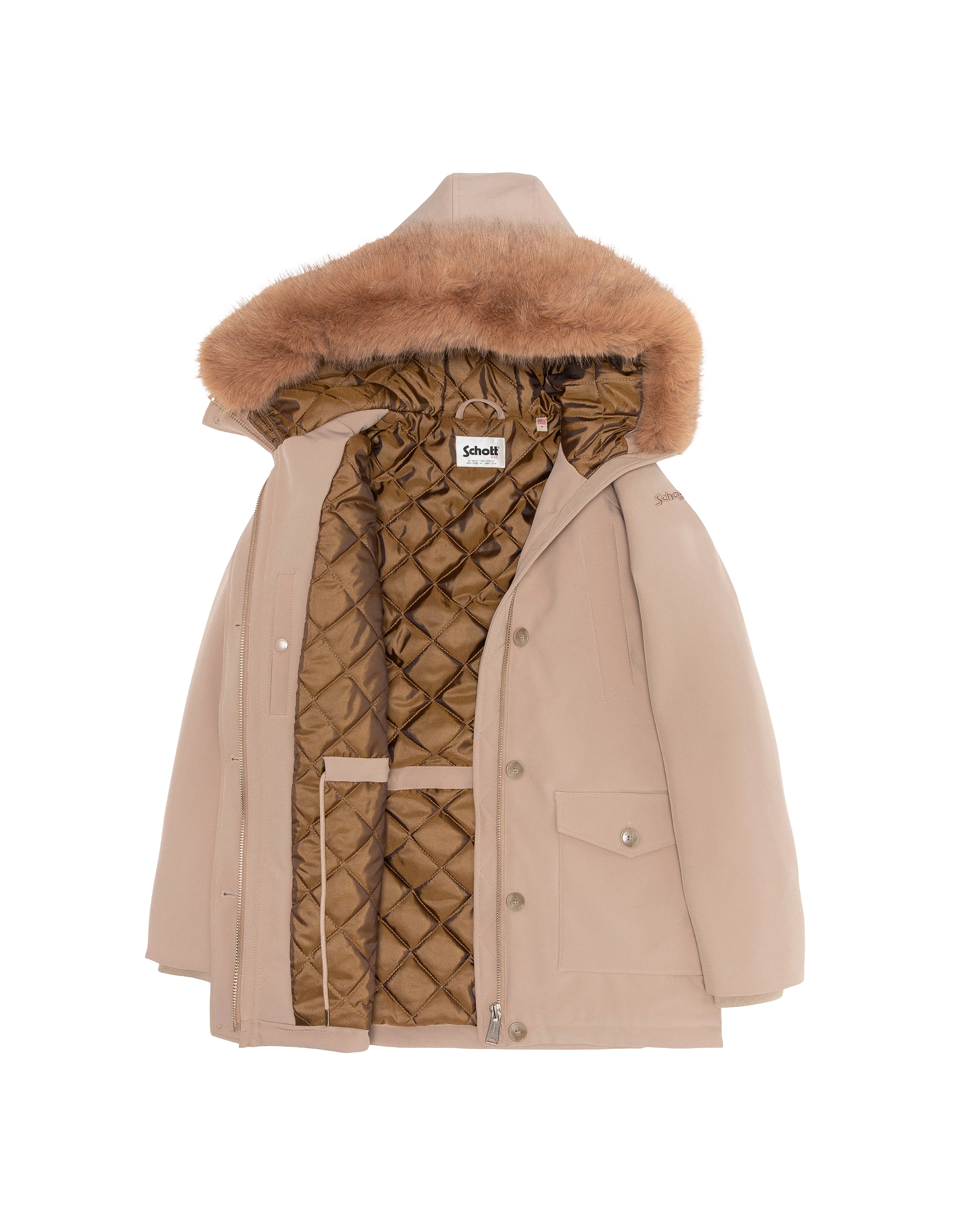 Parka beige repelente al agua con capucha-5