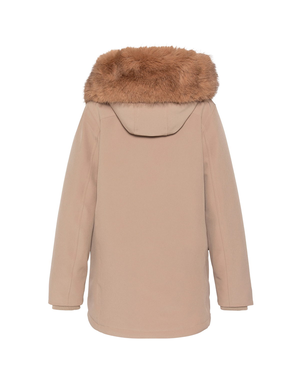 Parka beige repelente al agua con capucha
