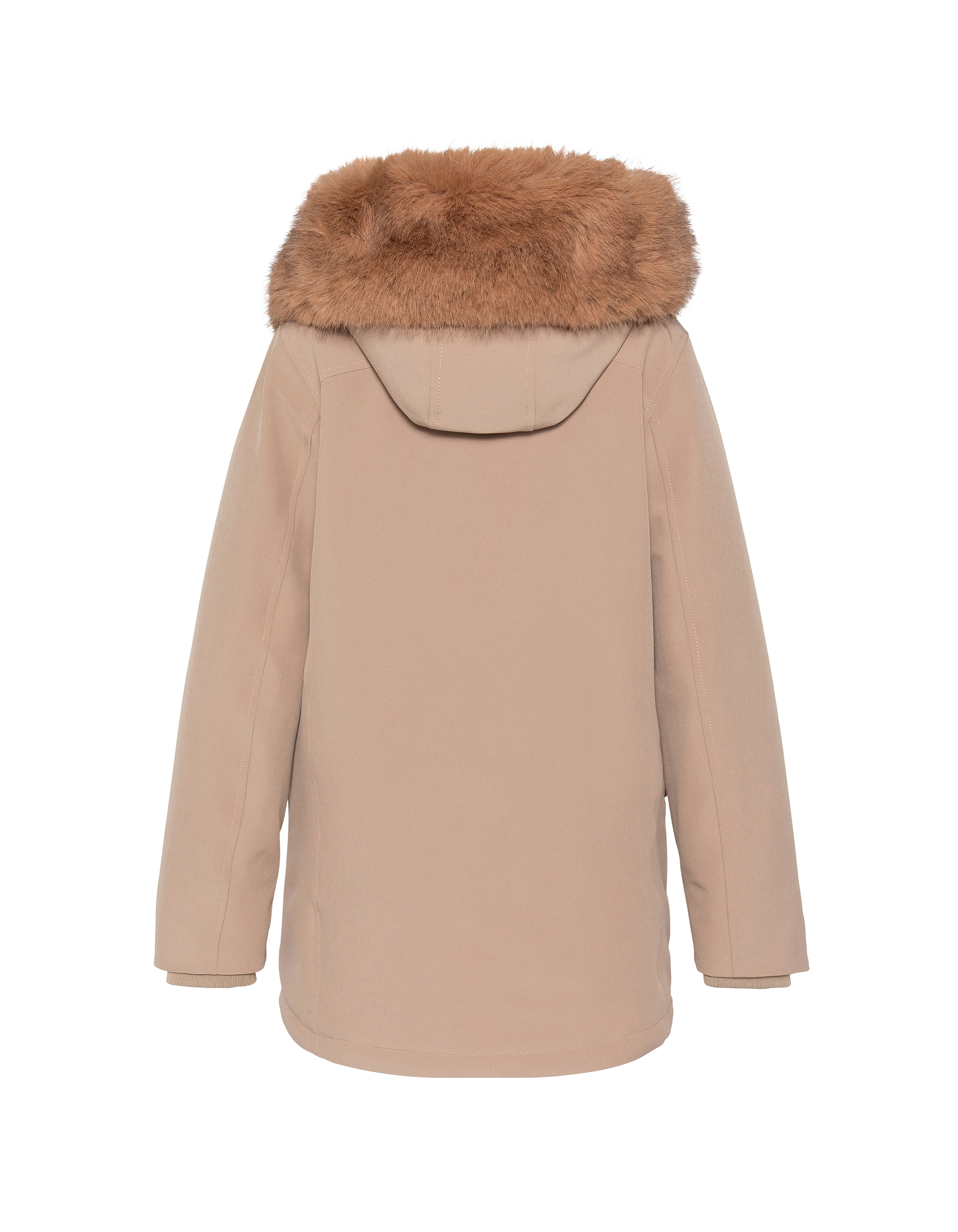 Parka beige repelente al agua con capucha-2