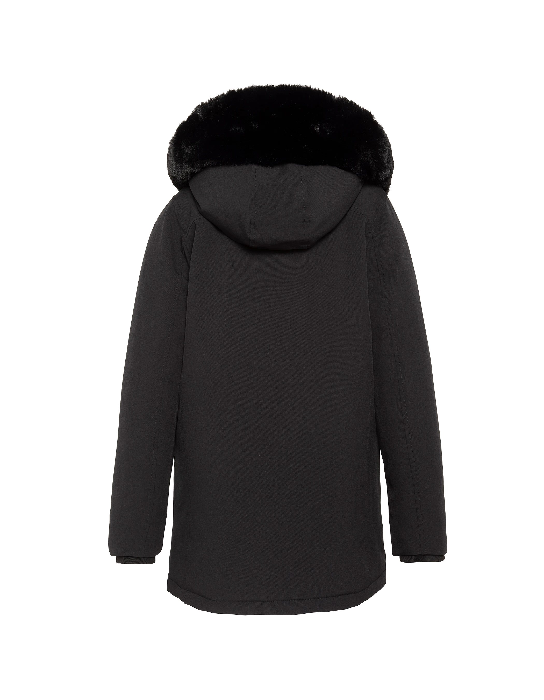 Schwarzer wasserabweisender Parka mit Kapuze-10