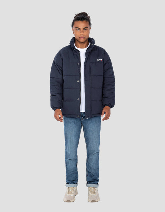 Oversize navy blue down jacket