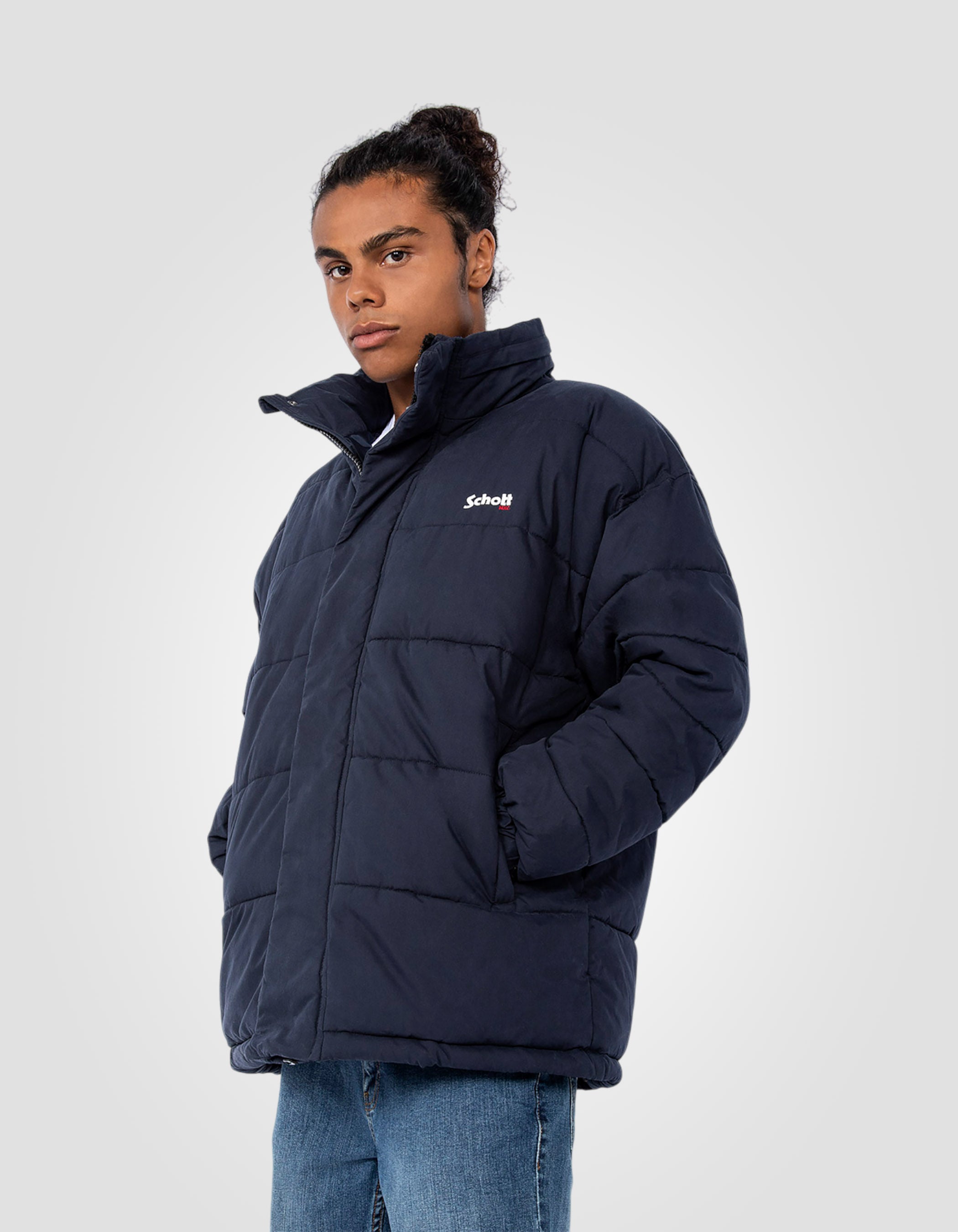 Giacca blu navy oversize-4