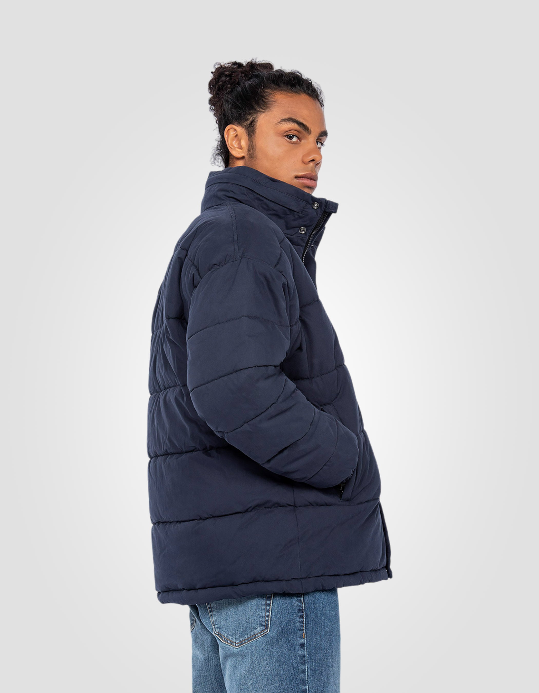 Giacca blu navy oversize-5