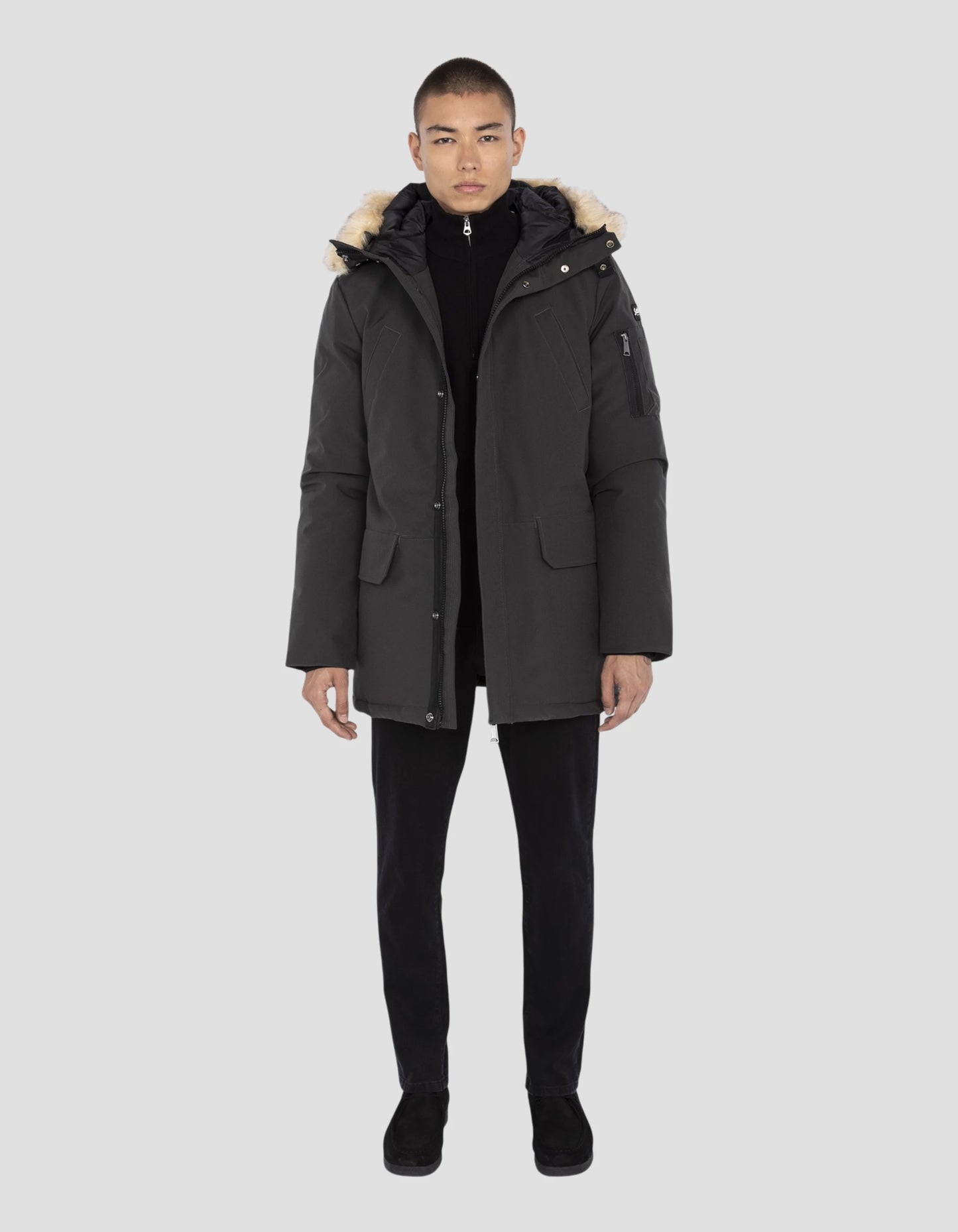 Parka d'hiver anthracite à capuche