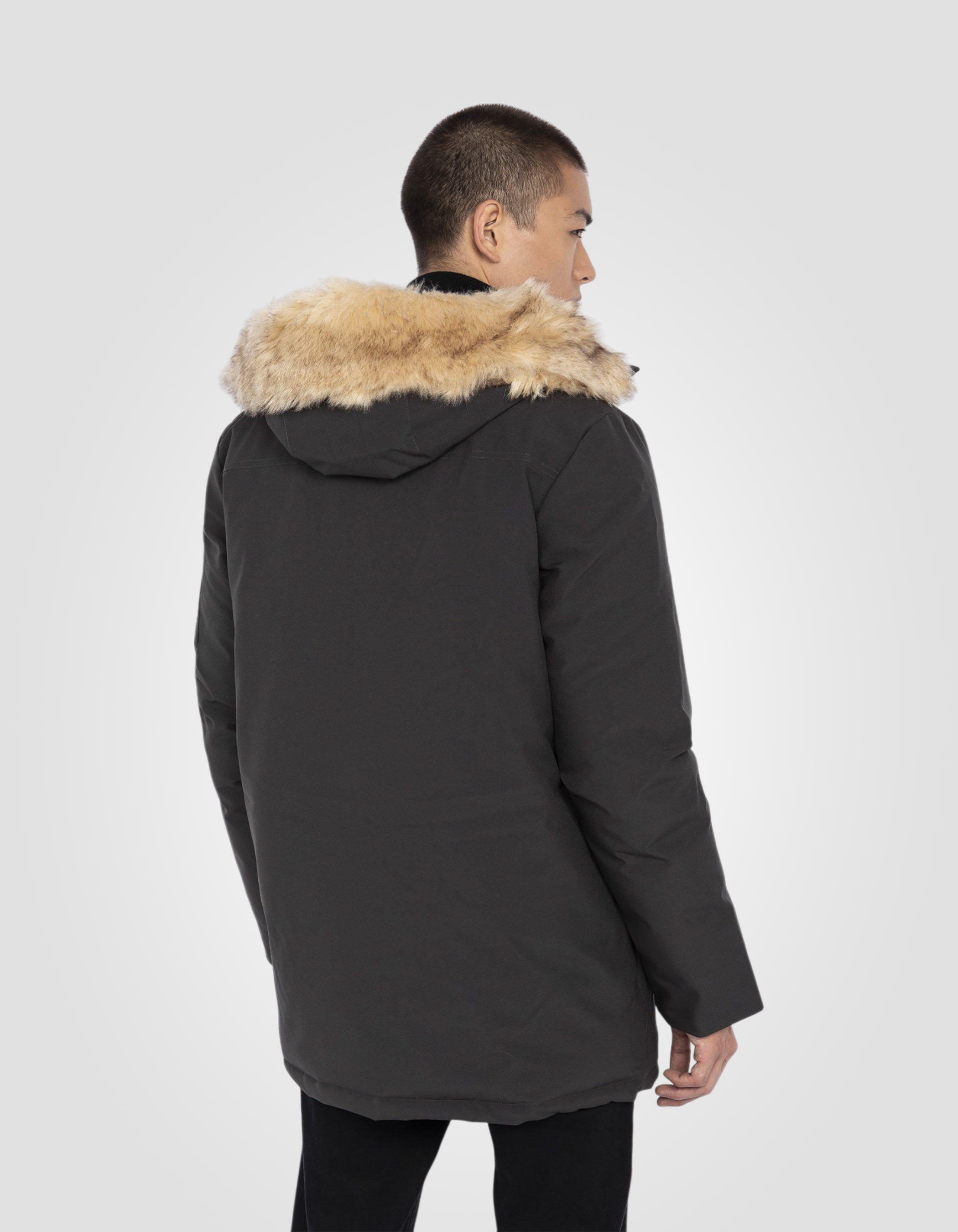 Parka d'hiver anthracite à capuche-5