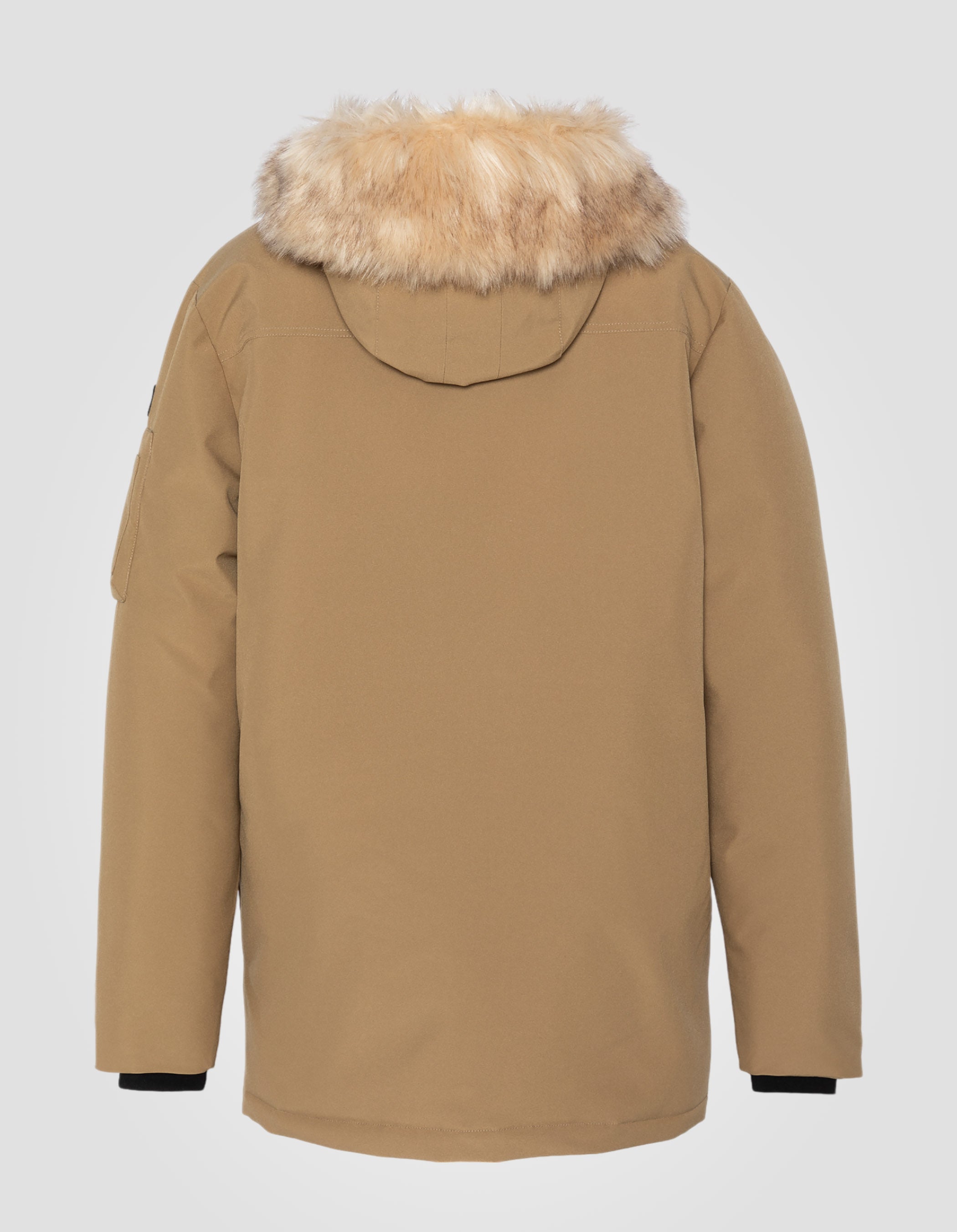 Parka d'hiver beige foncé à capuche-9