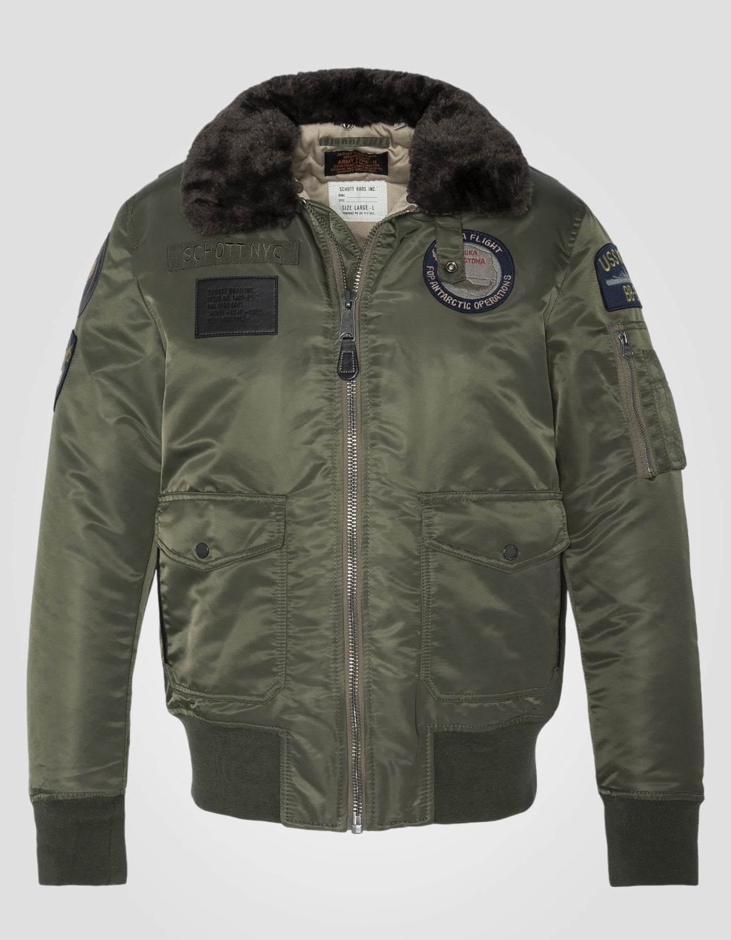 Pilot der Khaki -Armee Bumber Badgé in recyceltem Nylon