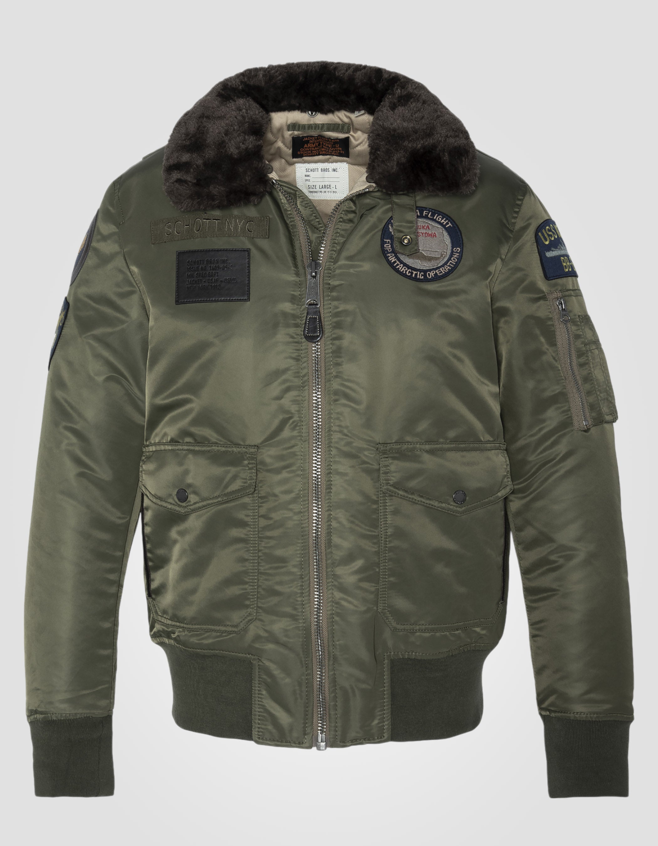 Pilot der Khaki -Armee Bumber Badgé in recyceltem Nylon-2
